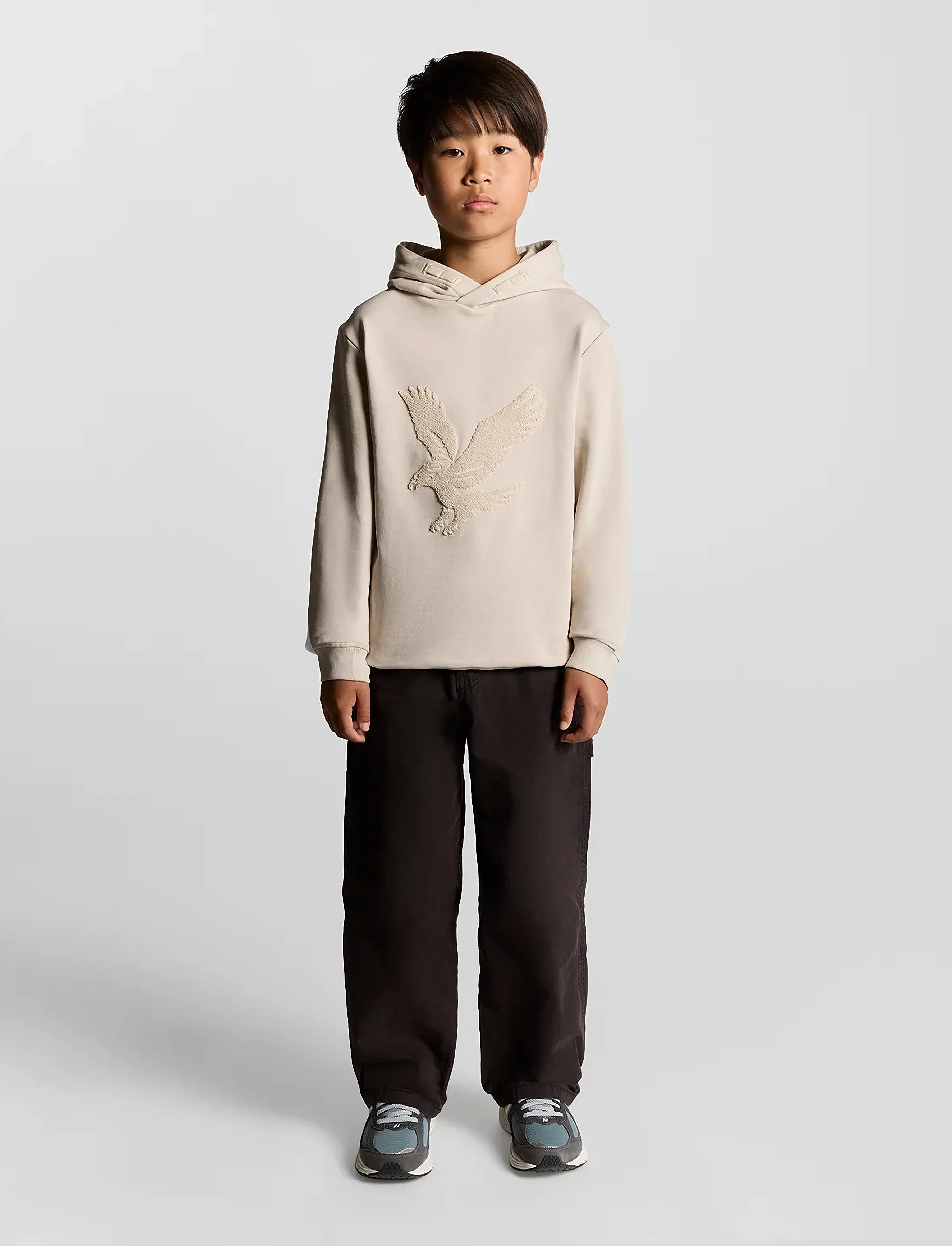 Lyle & Scott Towelling Eagle Pullover Hoodie - Sweatshirts & Hoodies - PUTTY / beige