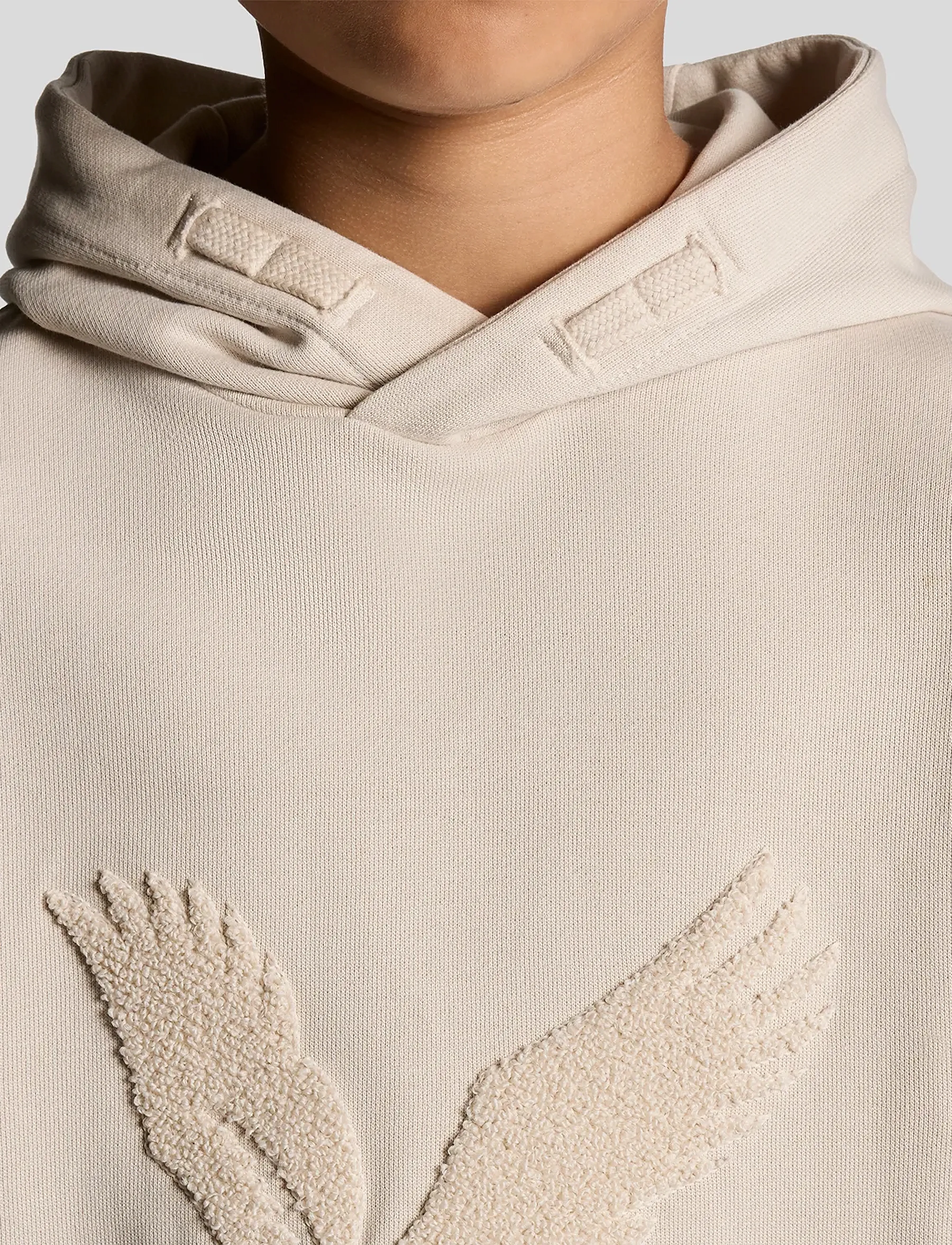 Lyle & Scott - Towelling Eagle Pullover Hoodie - hættetrøjer - putty - 4