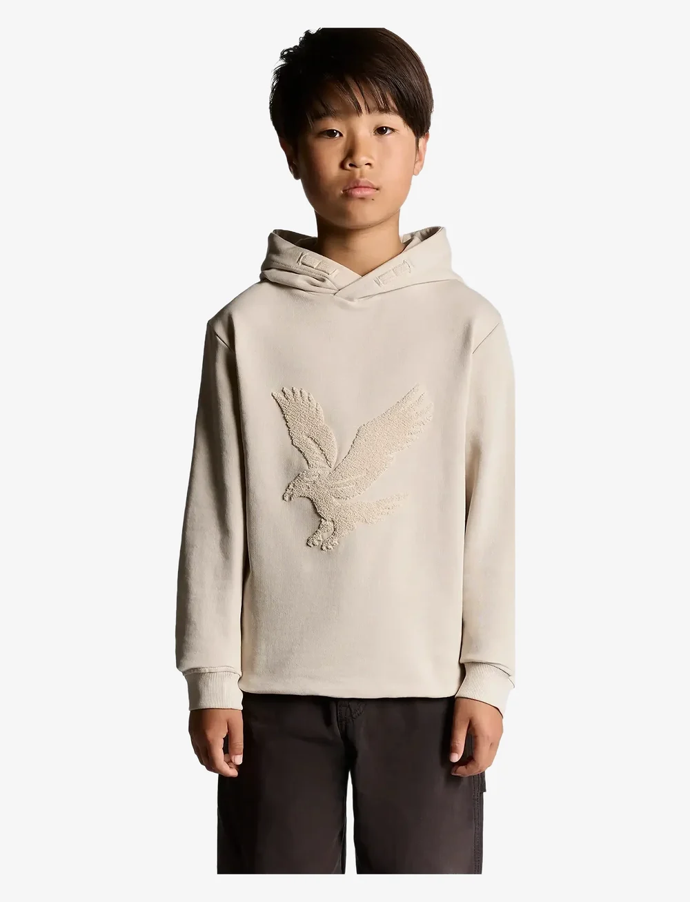 Lyle & Scott - Towelling Eagle Pullover Hoodie - hættetrøjer - w503 putty - 1