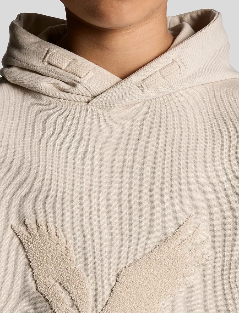 Lyle & Scott - Towelling Eagle Pullover Hoodie - hættetrøjer - w503 putty - 4
