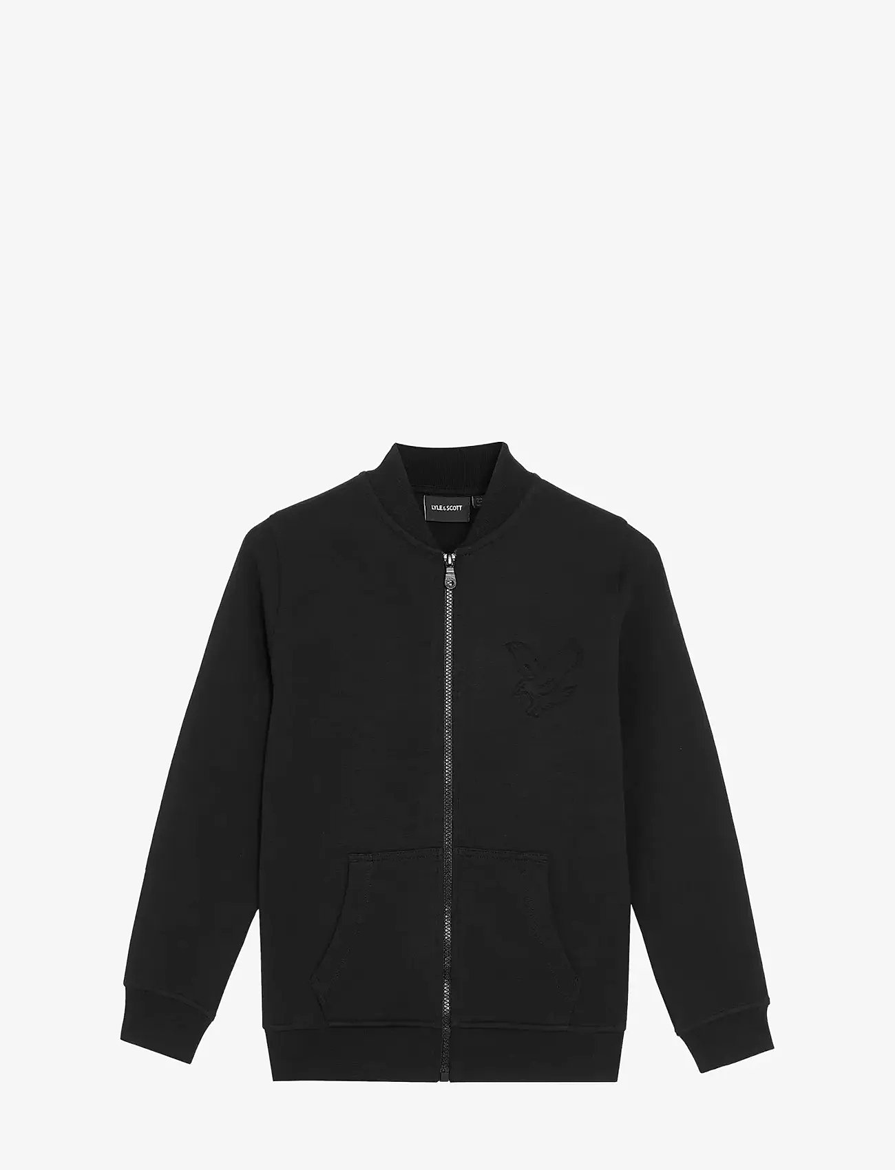 Lyle & Scott - Embossed Eagle Track Jacket - huvtröjor - z865 jet black - 0