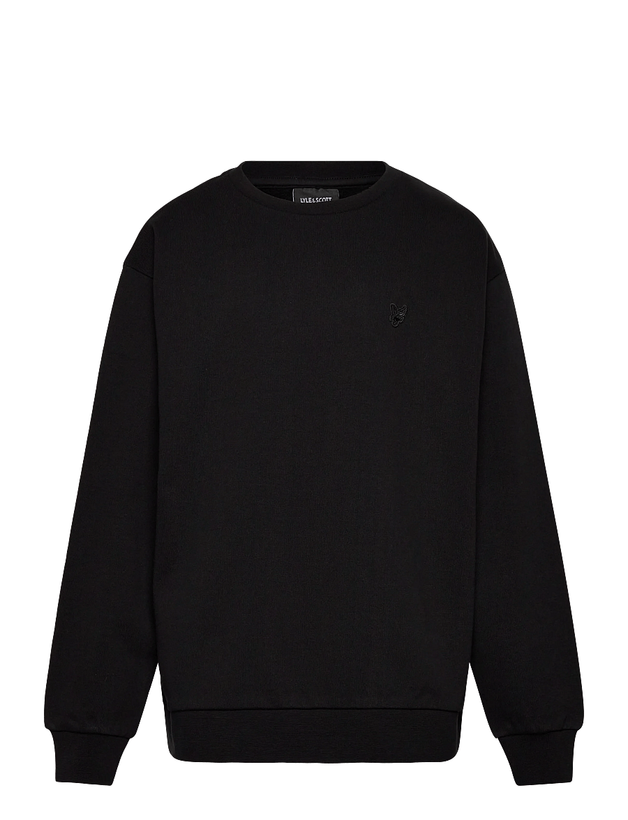 Lyle & Scott - Heavy Weight Drop Shoulder Crew - z865 jet black - 0