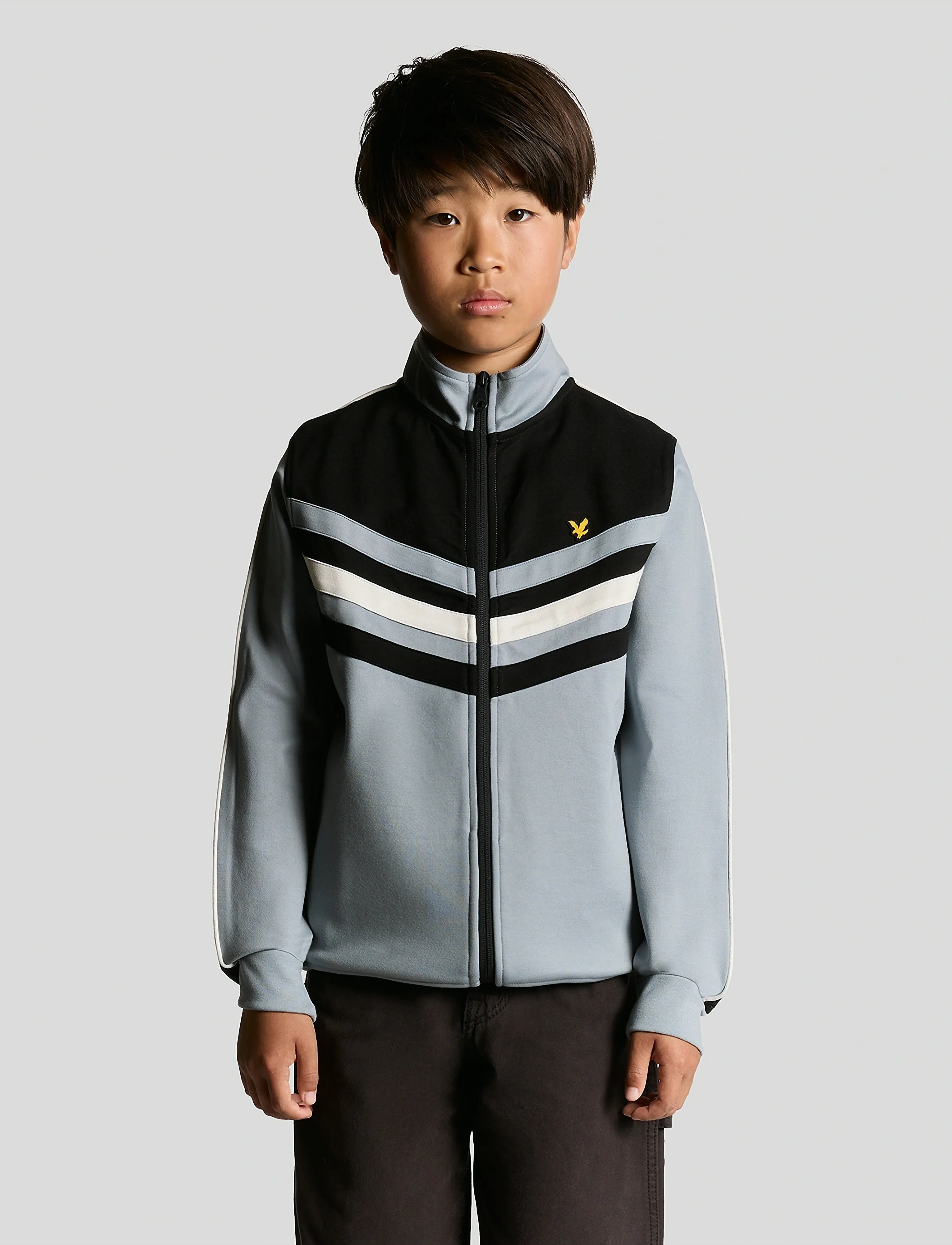 Lyle & Scott Colour Block Track Jacket - Sweatshirts & Kapuzenpullover - Z865 JET BLACK / grey