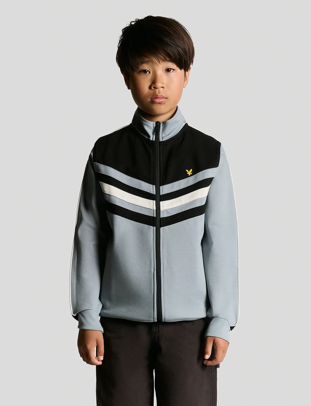 Lyle & Scott - Colour Block Track Jacket - sweatshirts - z865 jet black - 0
