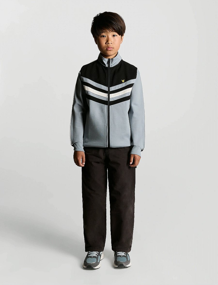 Lyle & Scott - Colour Block Track Jacket - sweatshirts - z865 jet black - 4