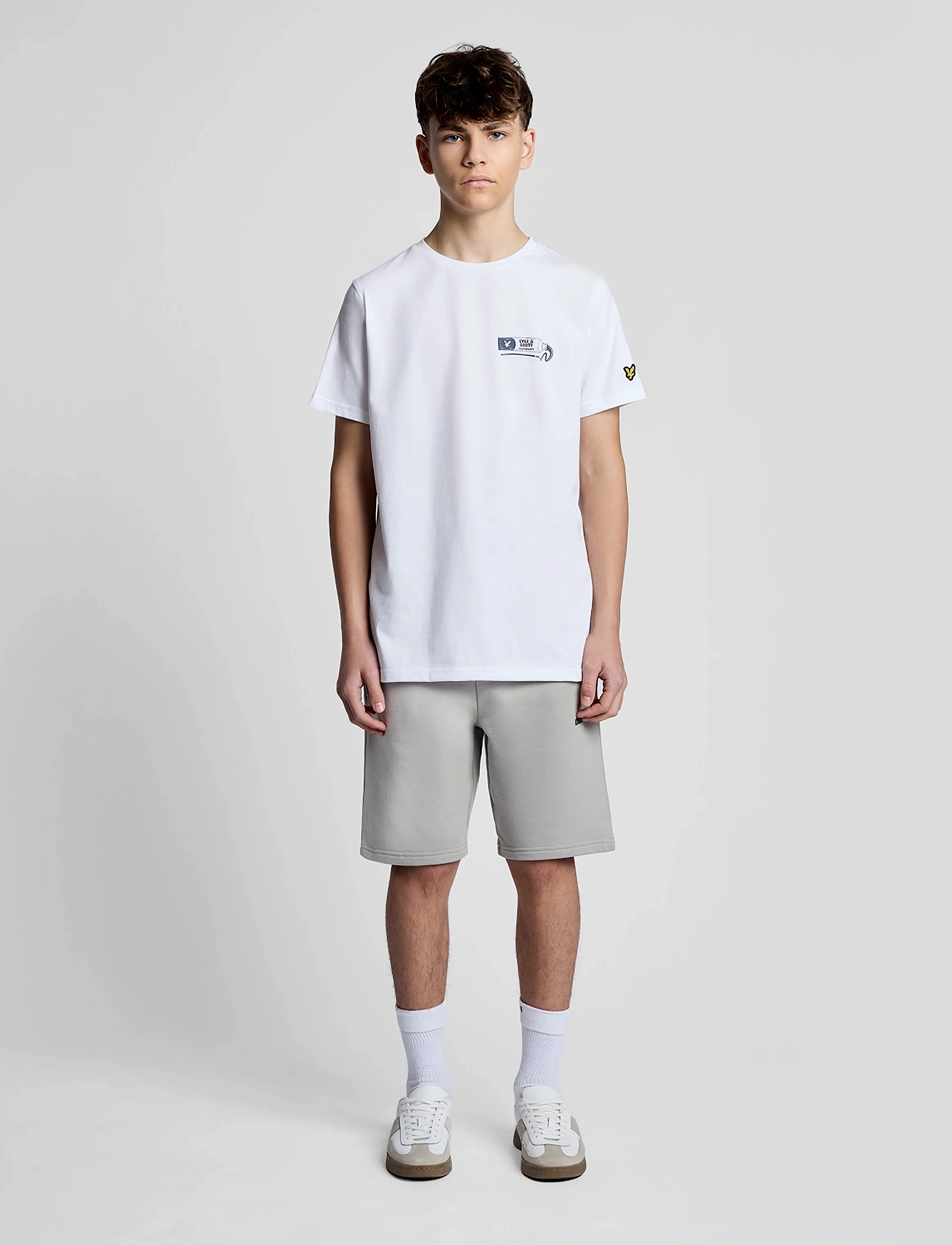 Lyle & Scott - Logo Print Sweat Short - lühikesed dressipüksid - w742 cold grey - 4