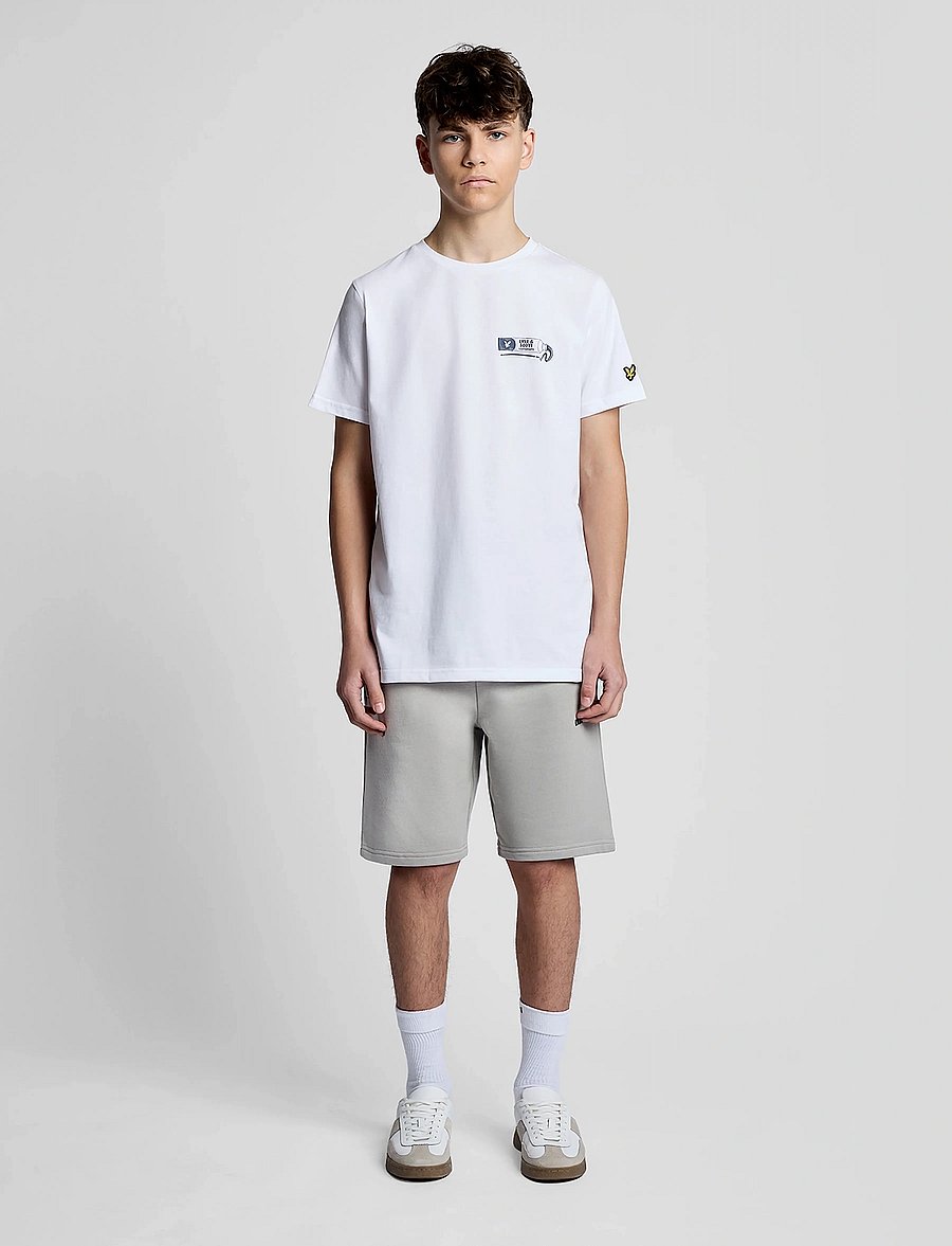 Lyle & Scott - Logo Print Sweat Short - sweatshorts - w742 cold grey - 4