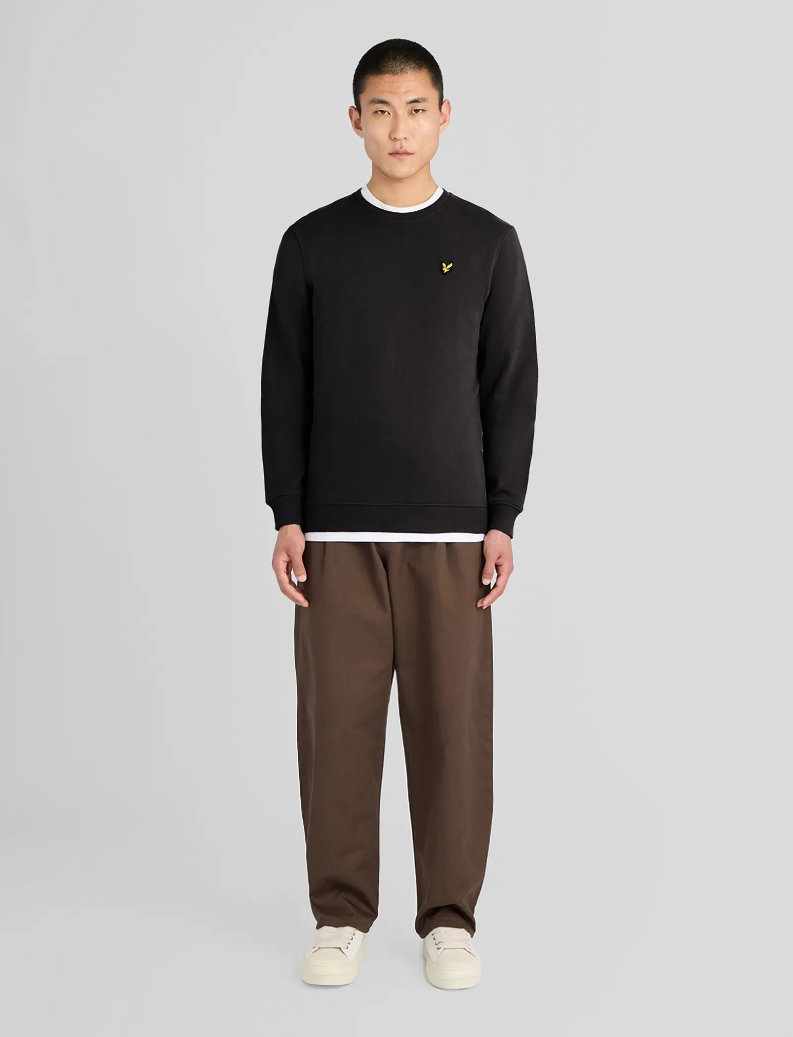 Lyle & Scott Crew Neck Sweatshirt - Dressipluusid - SADDLE / black
