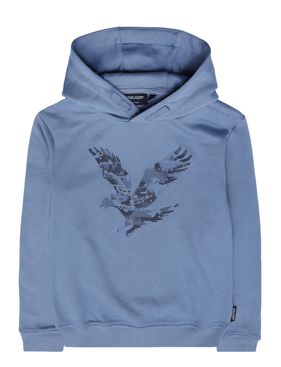 Lyle & Scott - Pixelated Eagle Print Hoodie - hettupeysur - power blue - 0