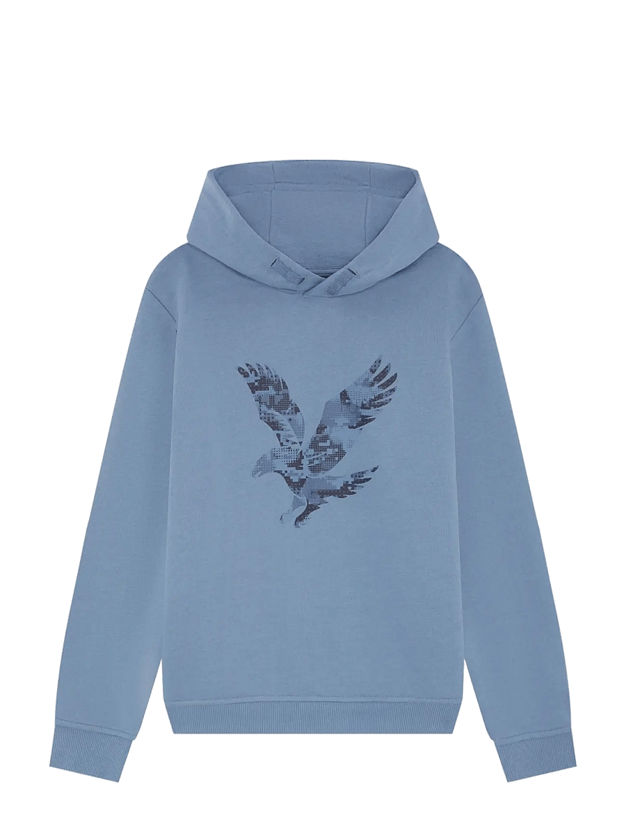 Lyle & Scott - Pixelated Eagle Print Hoodie - kapuzenpullover - power blue - 0