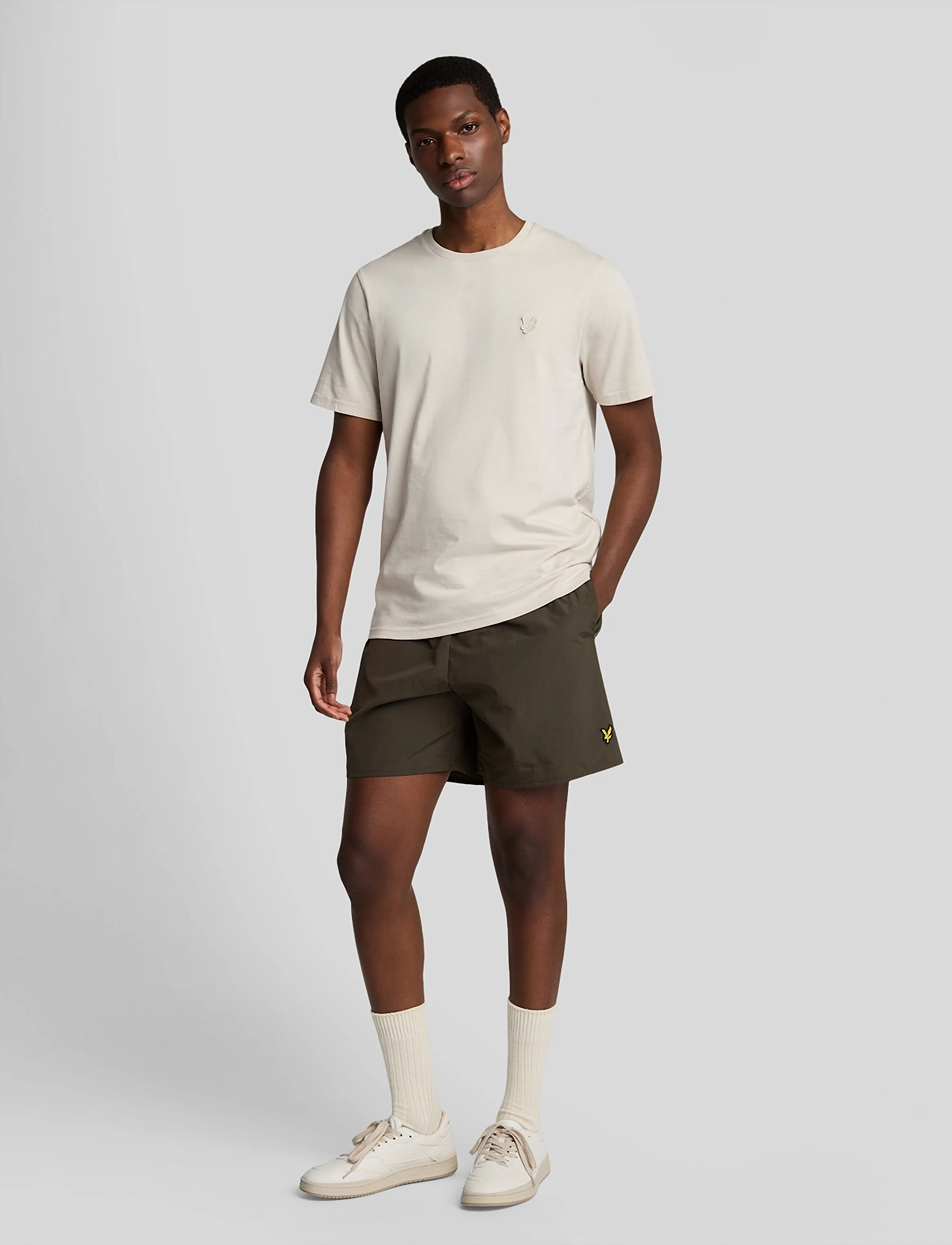 Lyle & Scott Plain Swimshort, S, Khaki green, Badetøj > Shorts, Herre