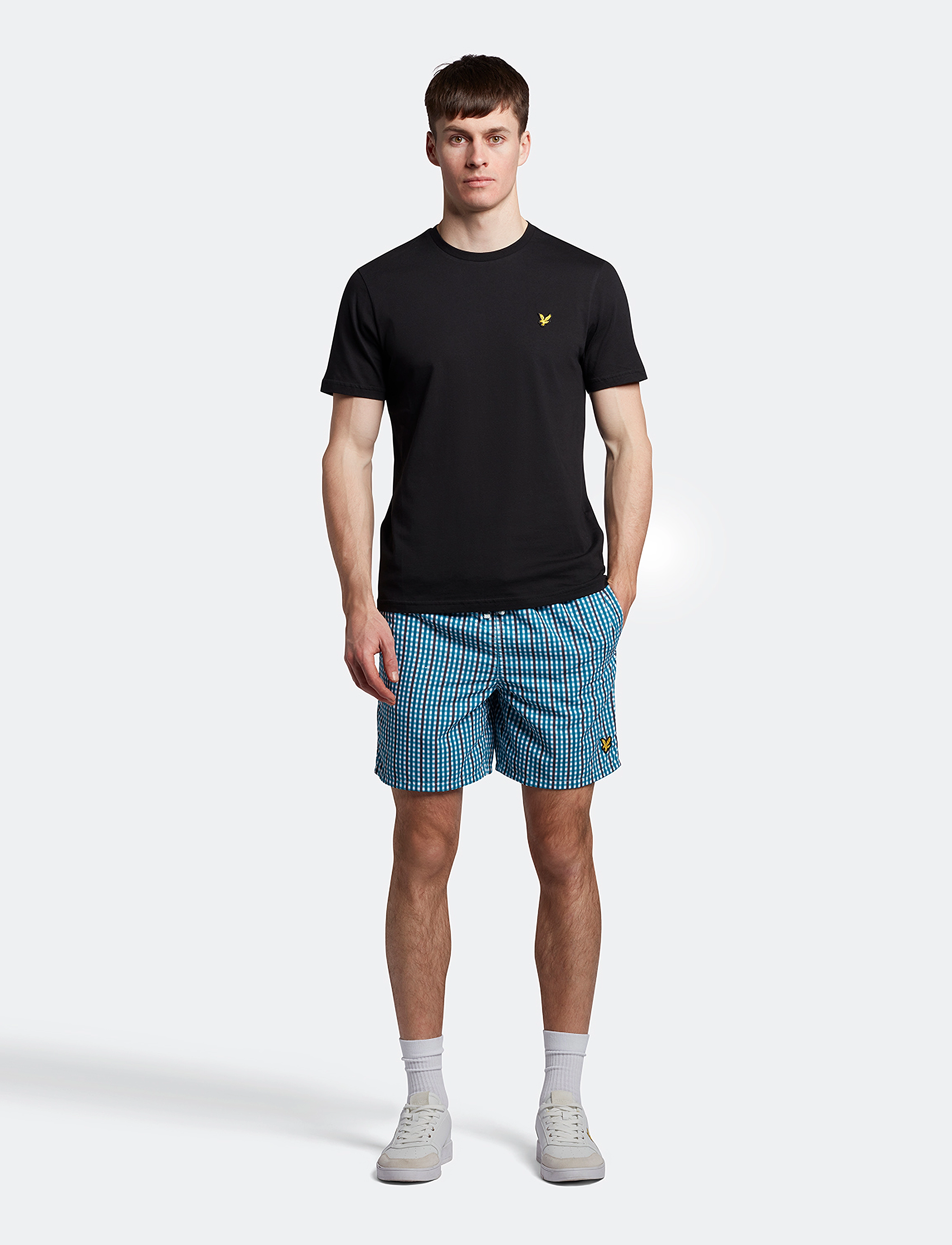 Lyle & Scott - Gingham Swim Shorts - barrack blue - 2