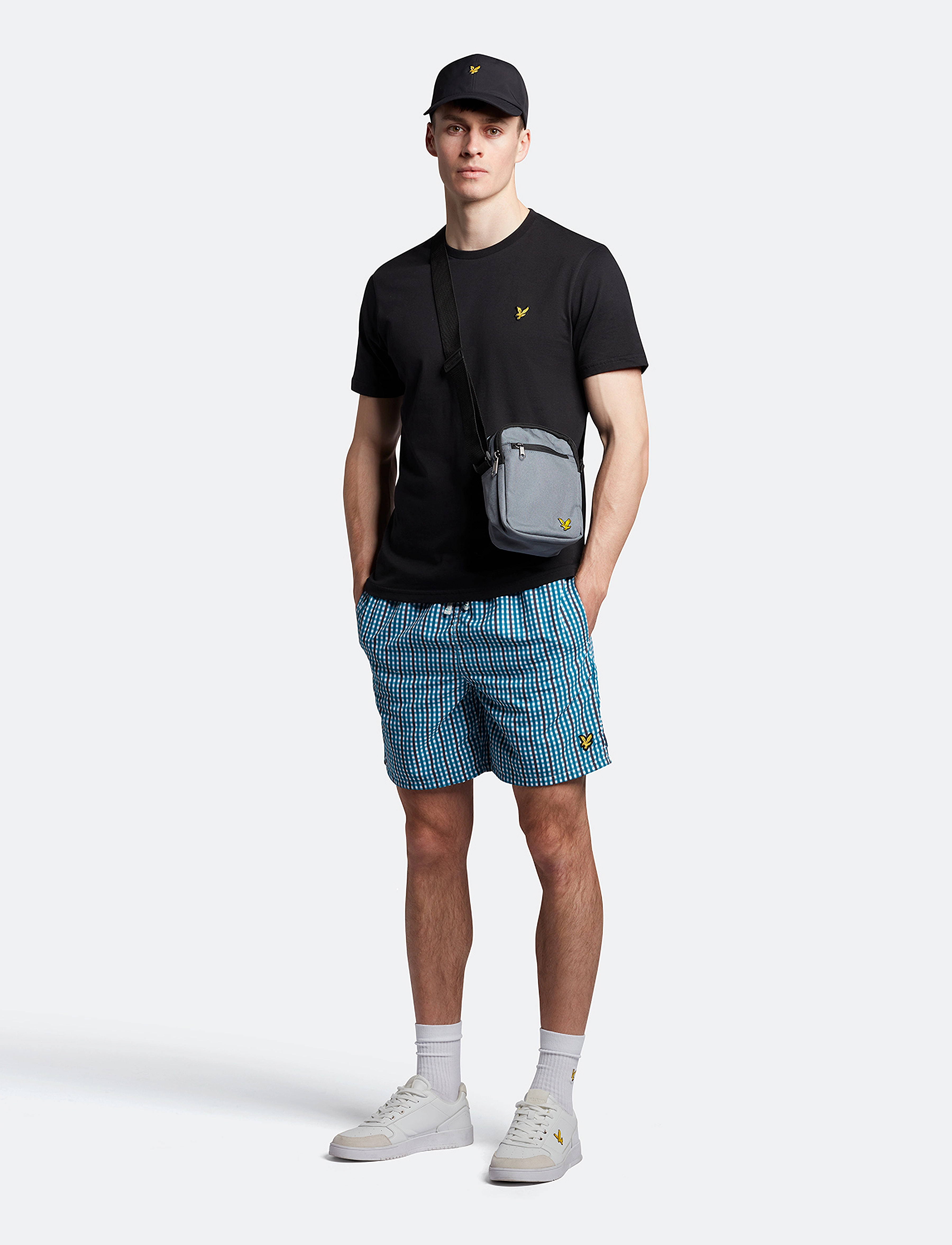 Lyle & Scott - Gingham Swim Shorts - barrack blue - 3