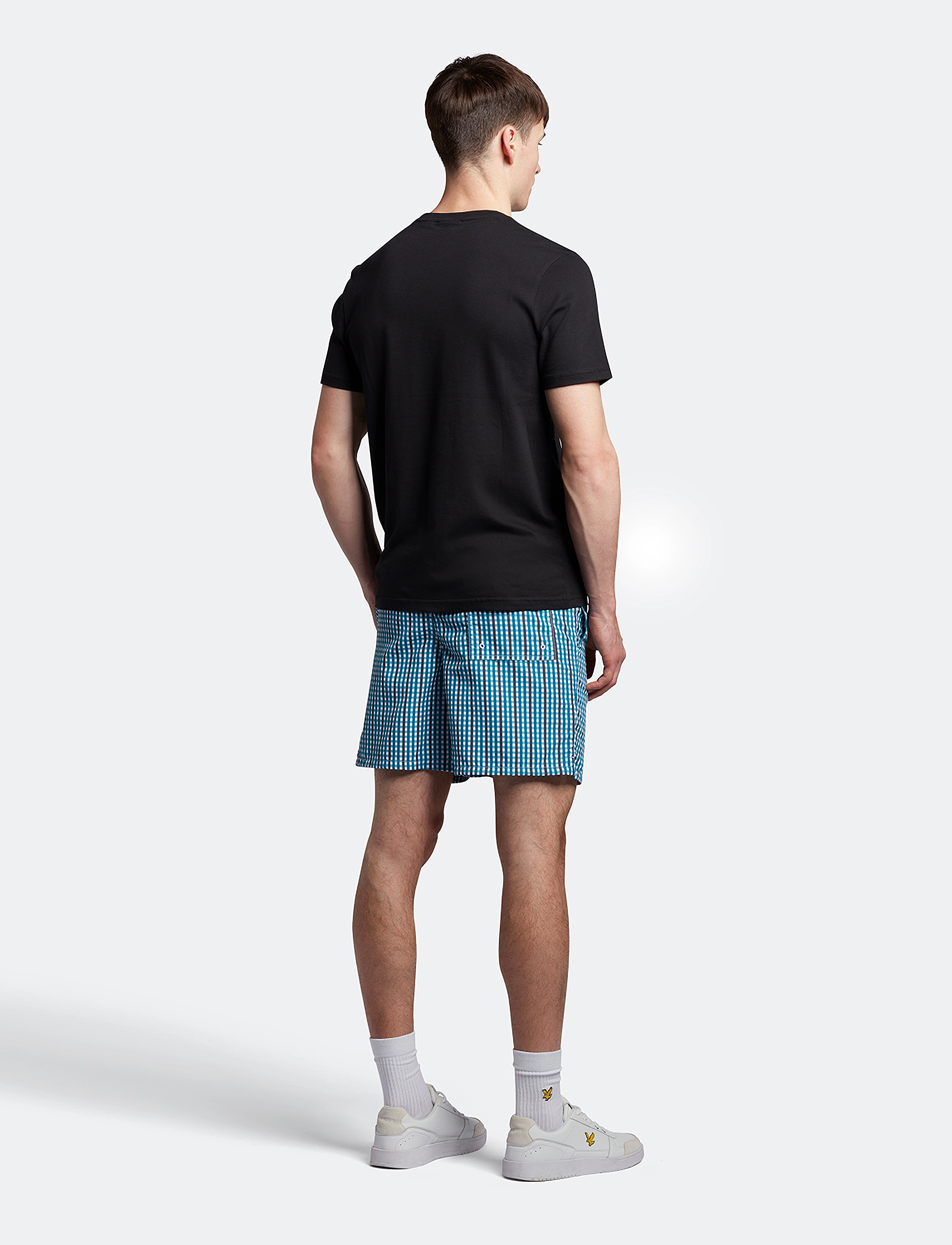 Lyle & Scott - Gingham Swim Shorts - barrack blue - 4