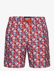 Lyle & Scott - Floral Print Resort Swim Shorts - badeshorts - x298 tangerine tango - 0