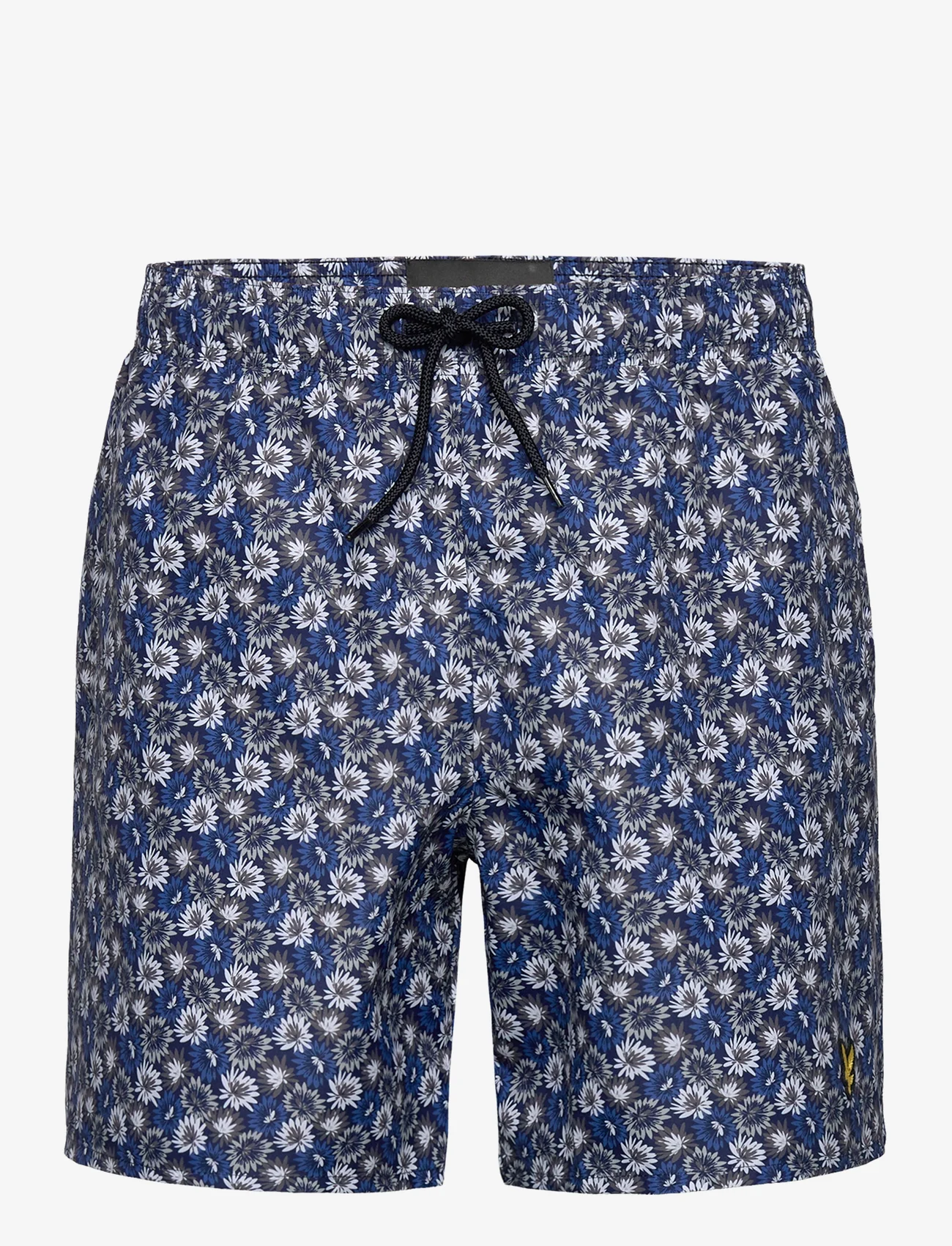 Lyle & Scott - Floral Print Resort Swim Shorts - szorty kąpielowe - z271 dark navy - 0