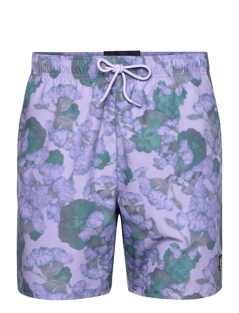 Lyle & Scott - Digital Floral Print Swim Short - badshorts - x591 aquamarine - 0