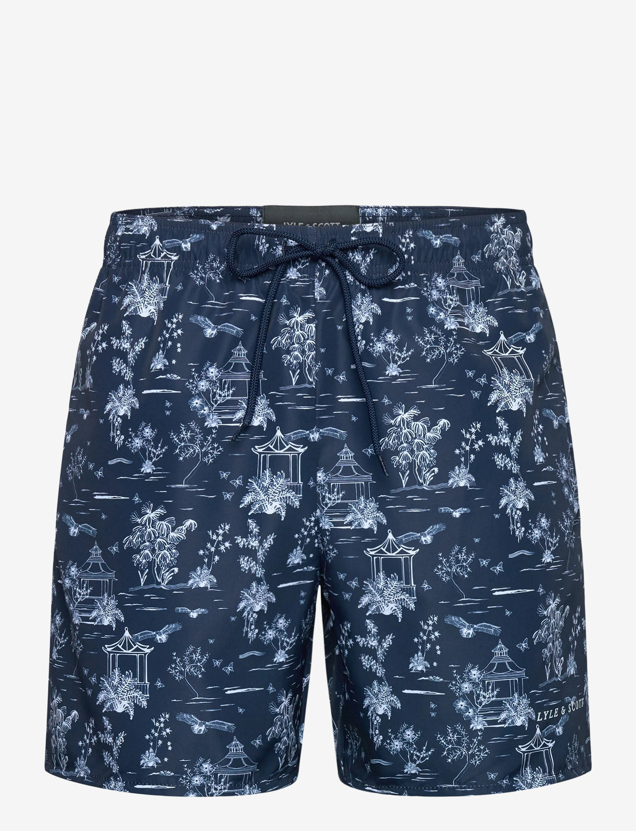 Lyle & Scott - Botanical Garden Print Swimshort - badeshorts - z271 dark navy - 1
