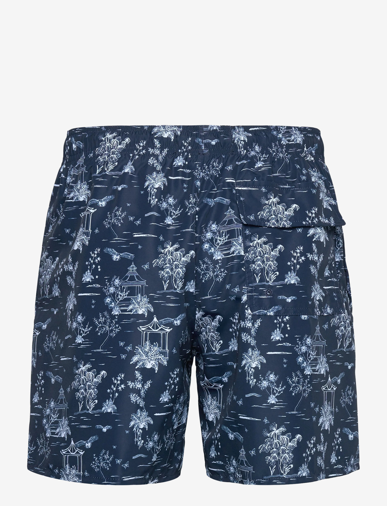 Lyle & Scott - Botanical Garden Print Swimshort - badeshorts - z271 dark navy - 2