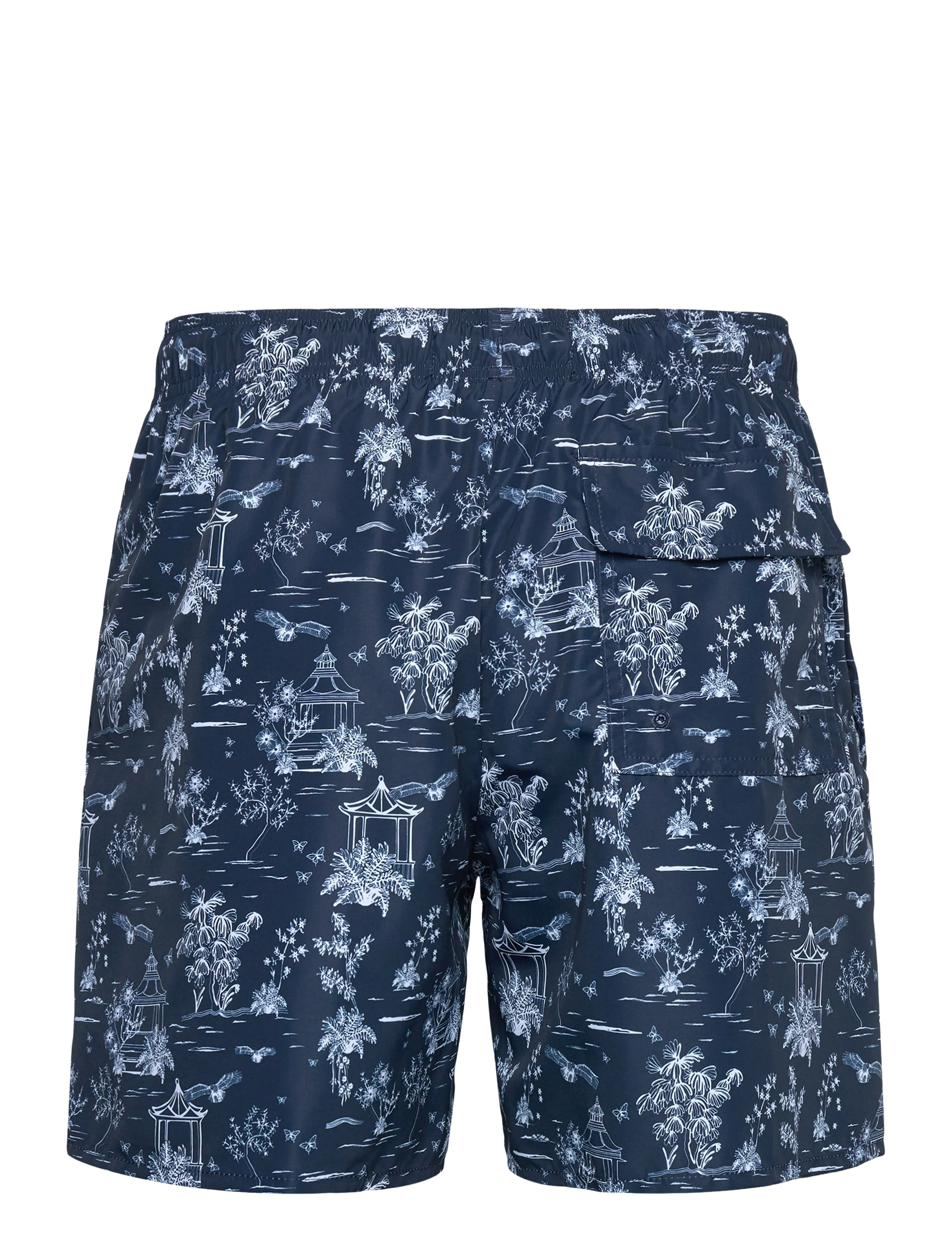 Lyle & Scott - Botanical Garden Print Swimshort - maudymosi šortai - z271 dark navy - 2