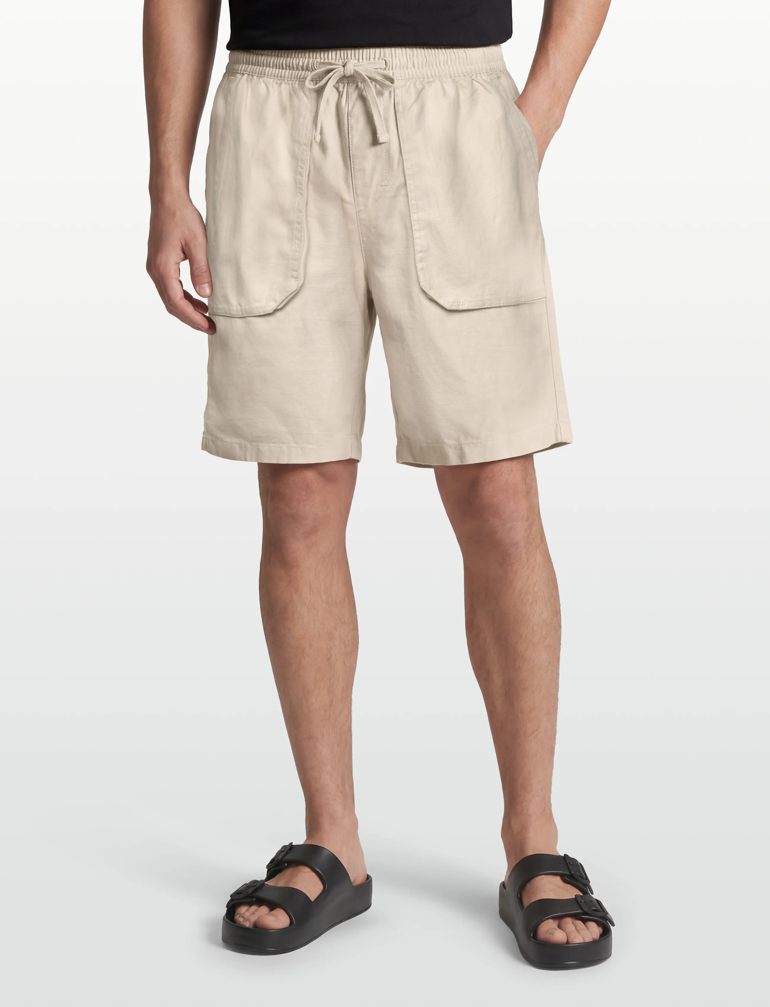 Lyle & Scott - Linen Short - leinen-shorts - w503 putty - 3