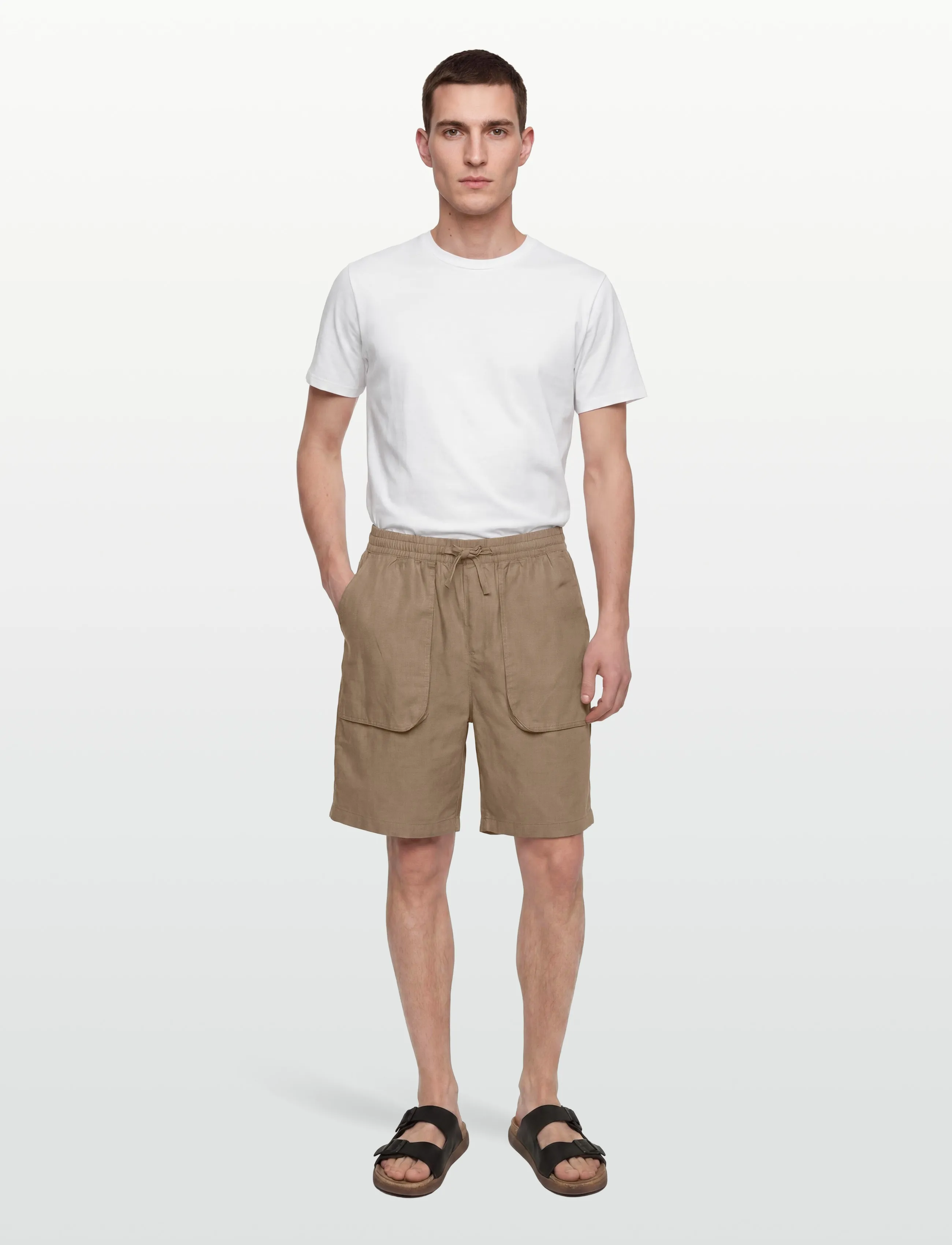 Lyle & Scott Linen Short, L, Beige, Shorts > Linen Shorts, Herre