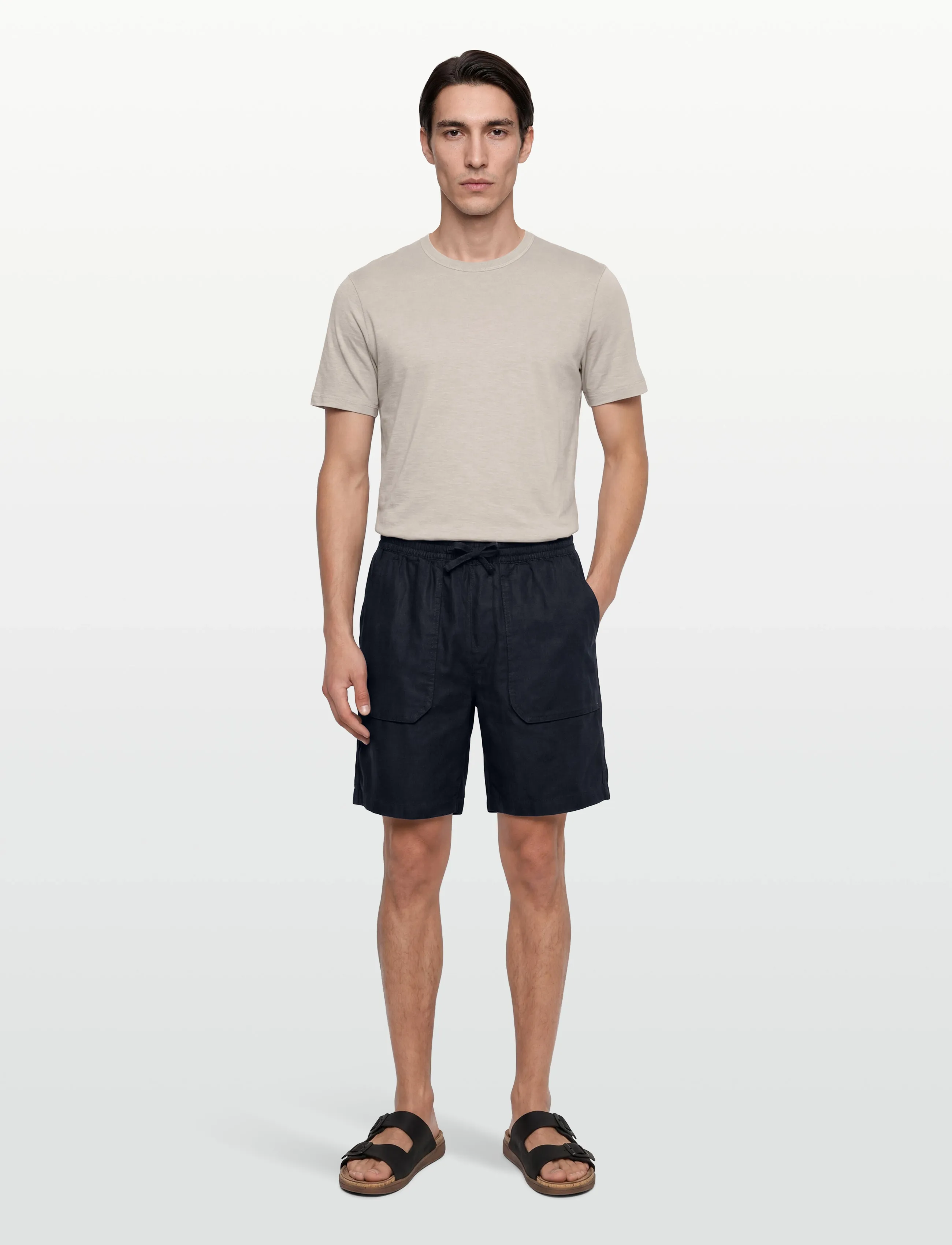 Lyle & Scott Linen Short, XXL, Navy, Shorts > Linen Shorts, Herre