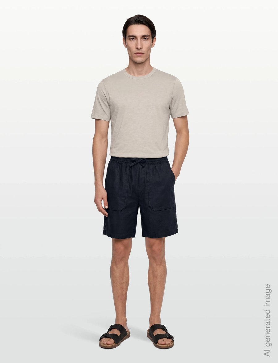 Lyle & Scott - Linen Short - linen shorts - z271 dark navy - 0