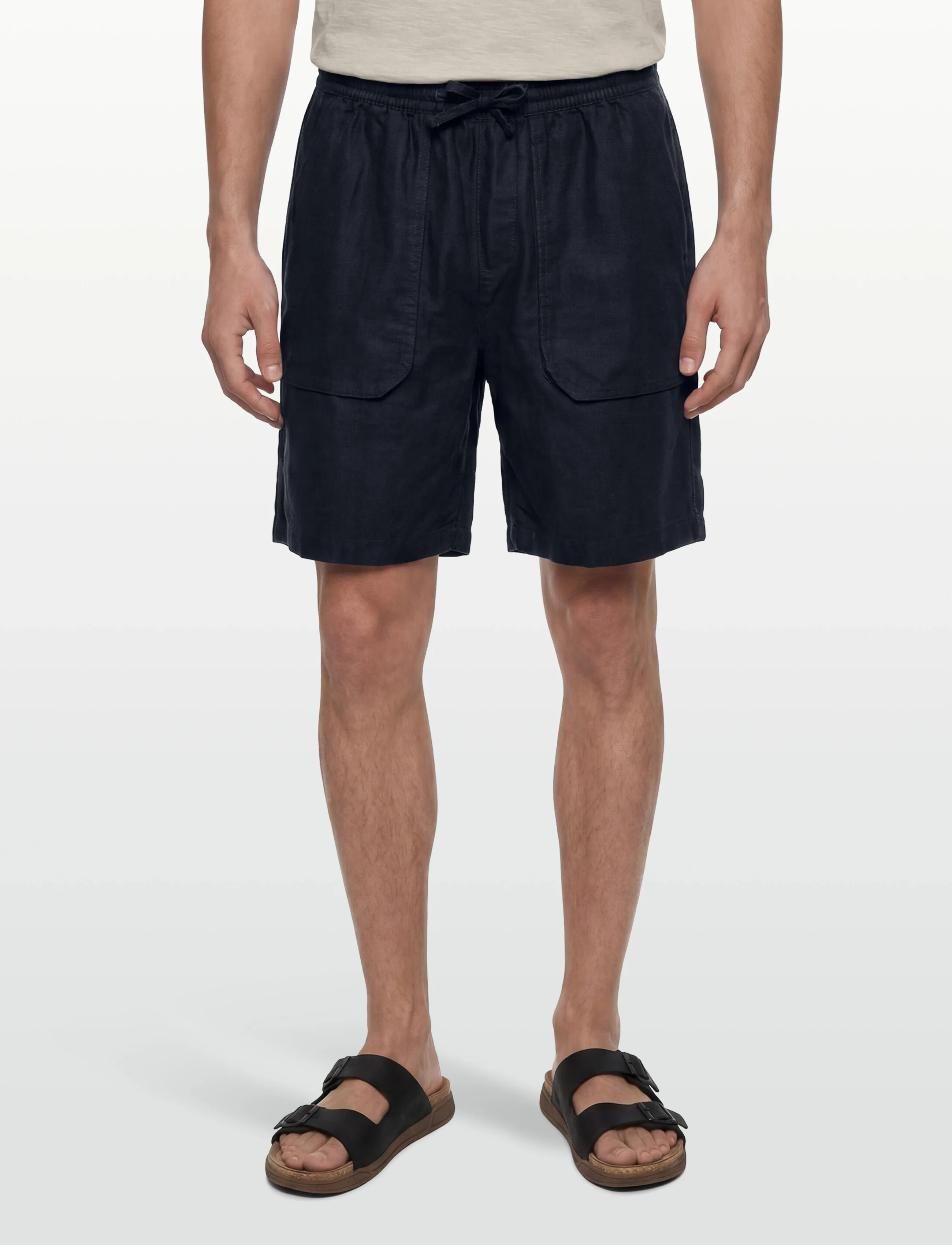 Lyle & Scott - Linen Short - leinen-shorts - z271 dark navy - 3
