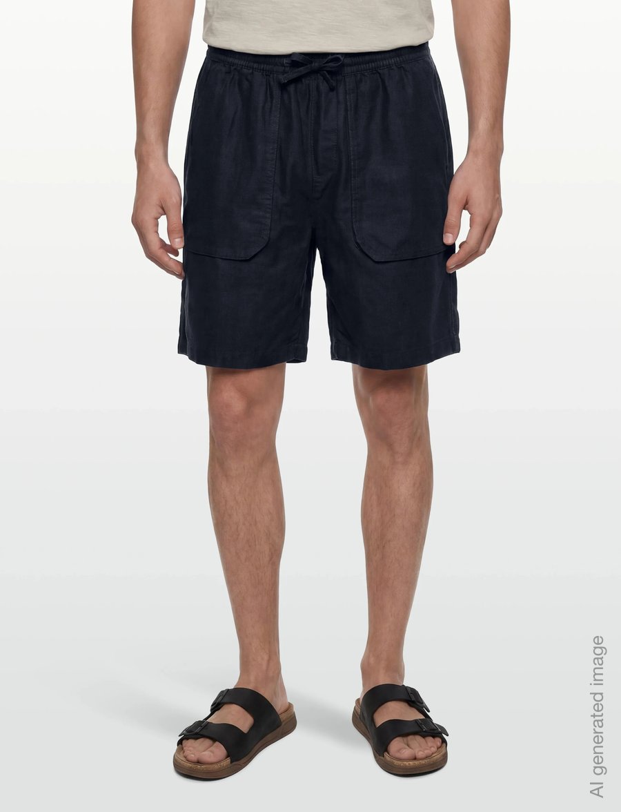 Lyle & Scott - Linen Short - linen shorts - z271 dark navy - 3