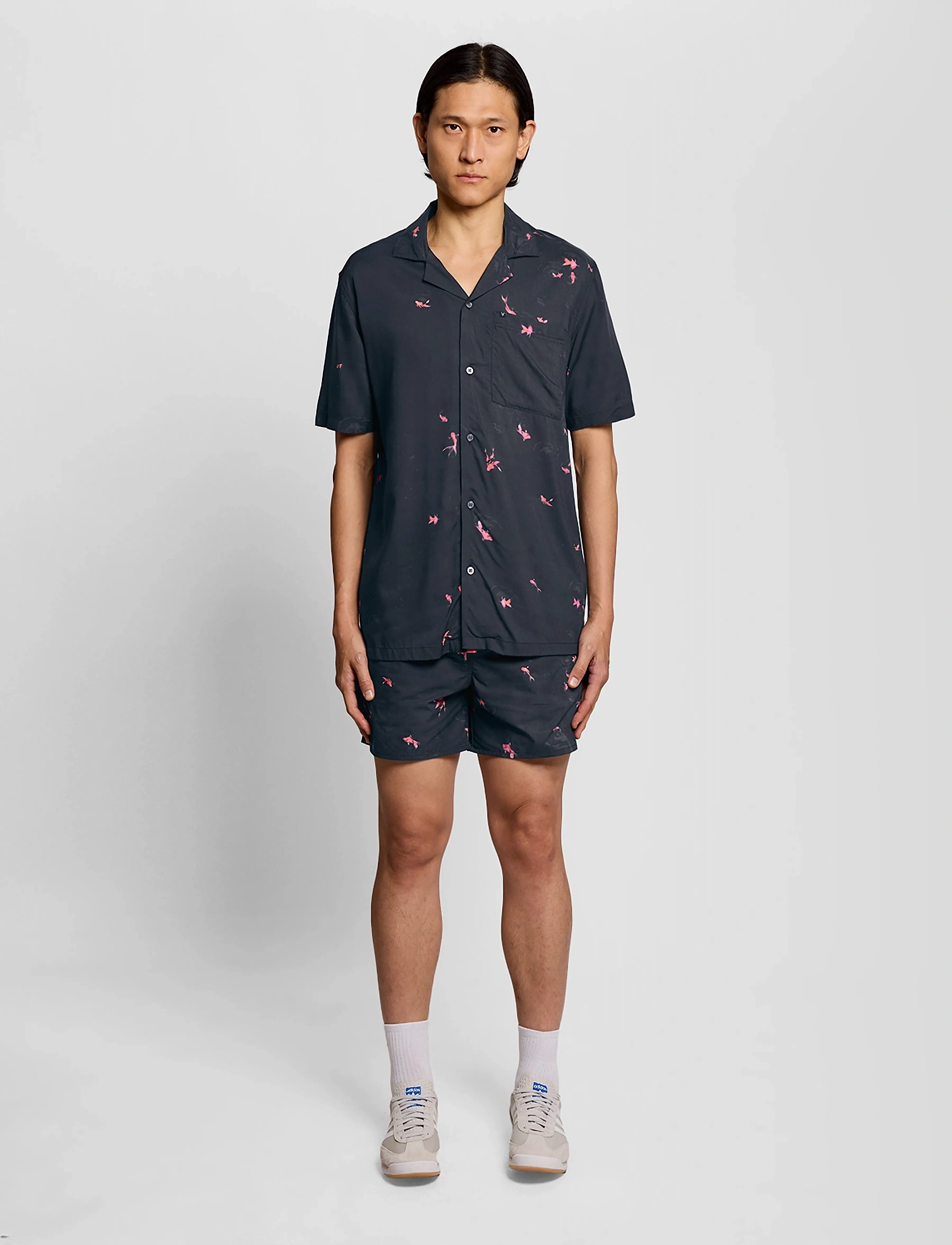 Lyle & Scott Goldfish Print Swimshort, M, Navy, Badetøj > Shorts, Herre