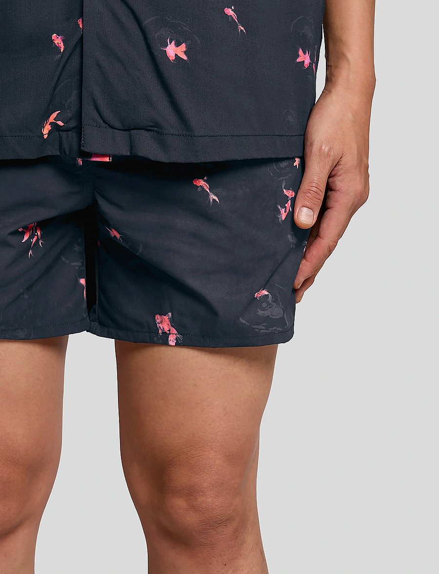Lyle & Scott - Goldfish Print Swimshort - swim shorts - dark navy/ hot pink - 5