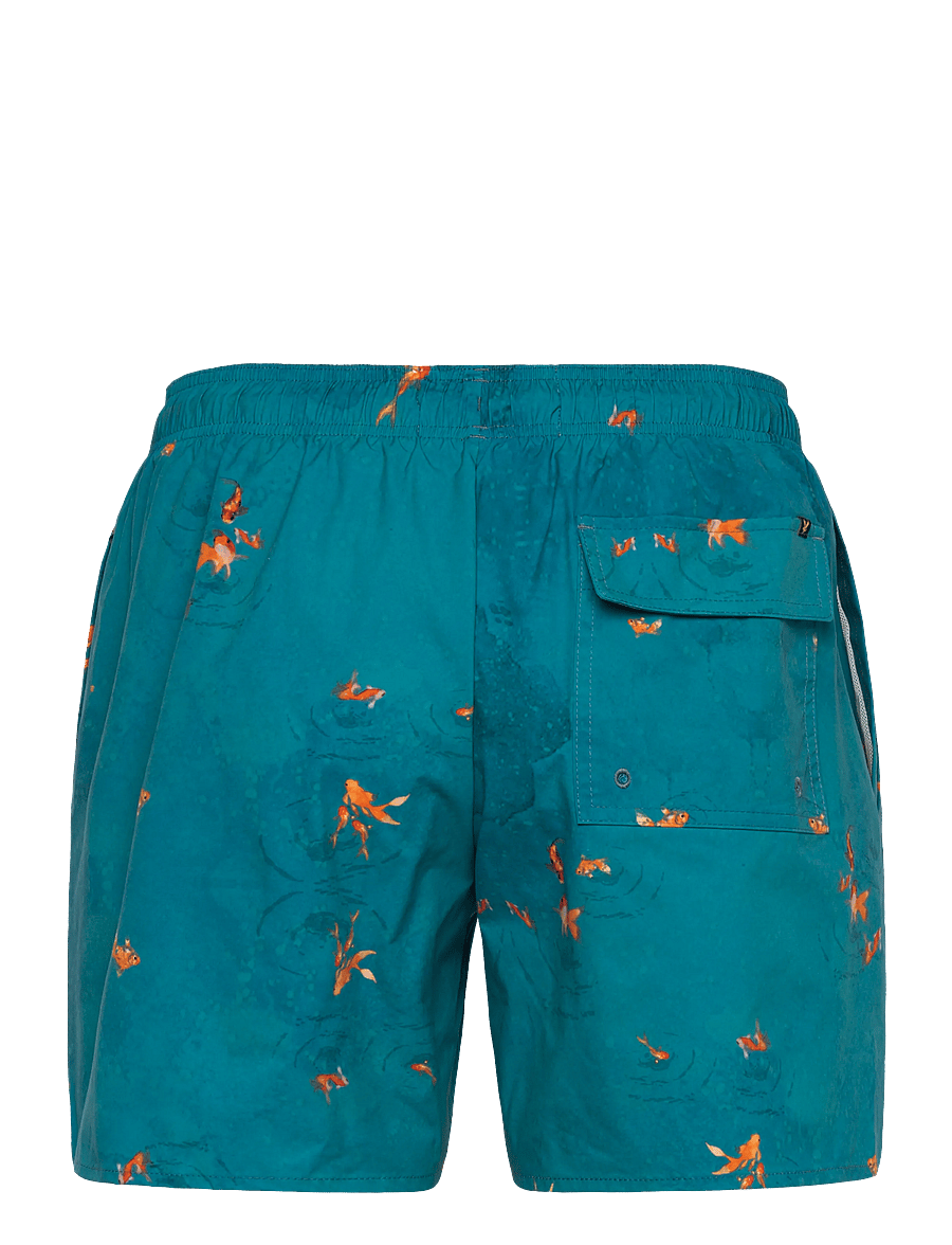 Lyle & Scott - Goldfish Print Swimshort - badshorts - lagoon/ orange blaze - 2
