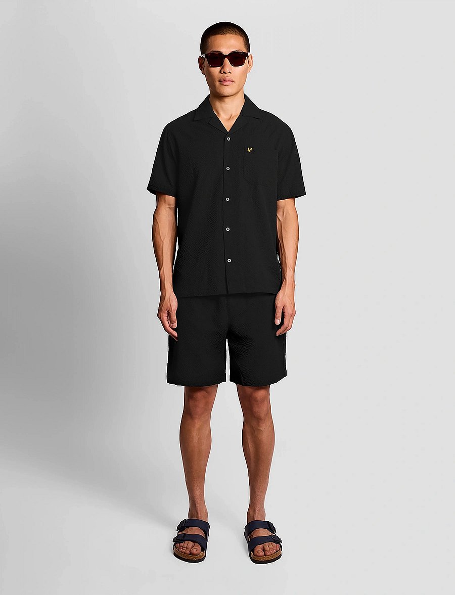 Lyle & Scott - Crinkle Resort Short - freizeitshorts - jet black - 4