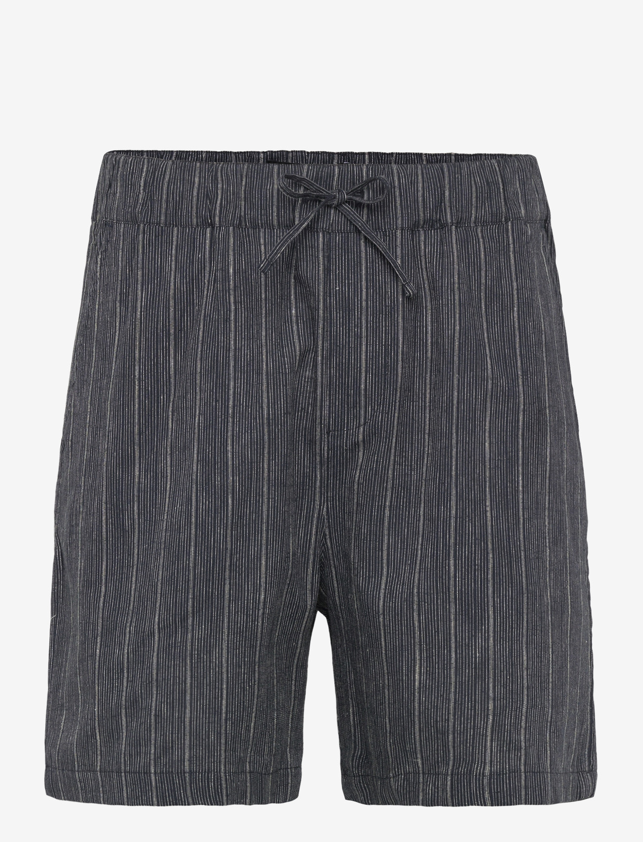 Lyle & Scott - Linen Blend Ticking Stripe Short - linen shorts - dark navy - 1
