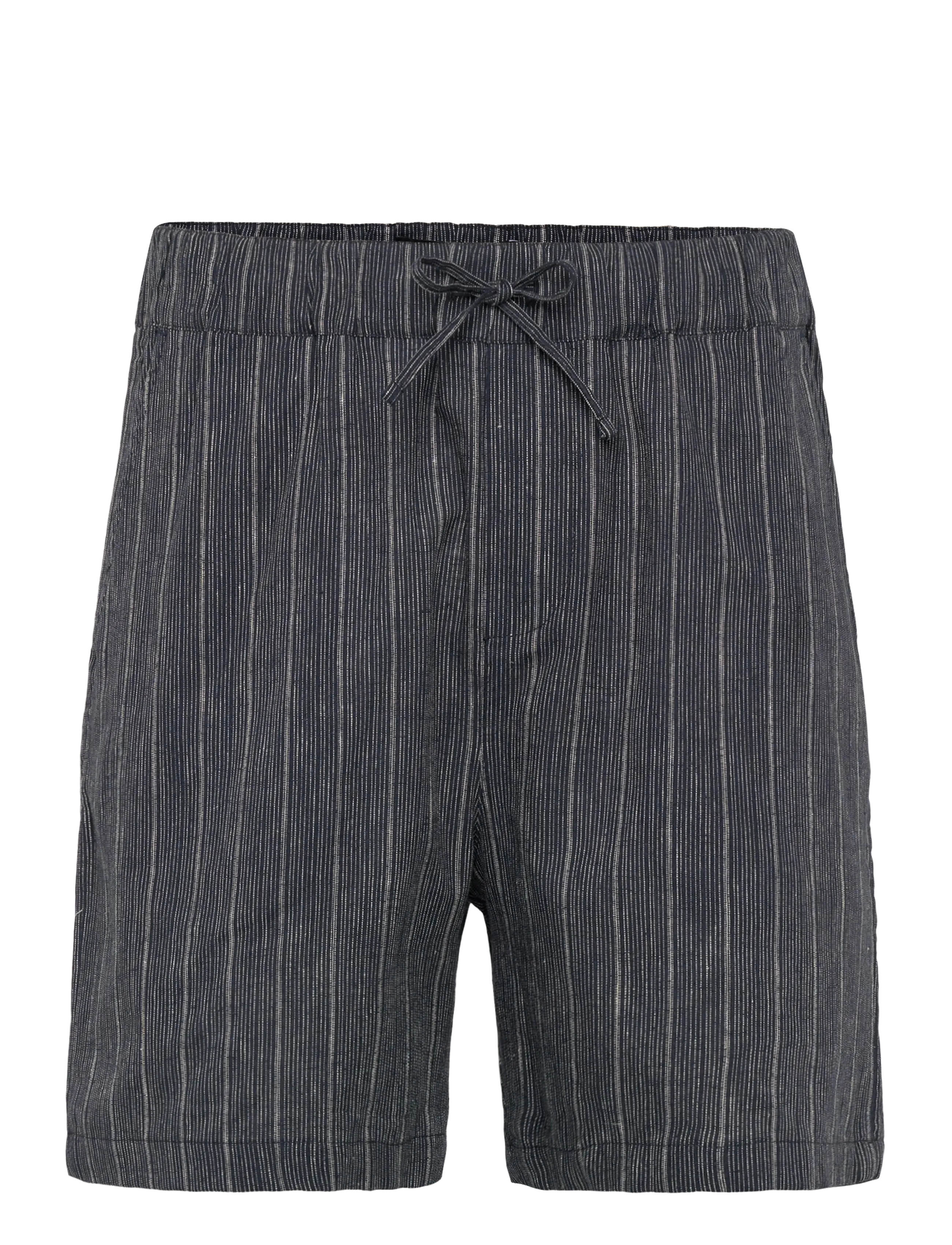 Lyle & Scott Linen Blend Ticking Stripe Short - Linen clothing - DARK NAVY / navy