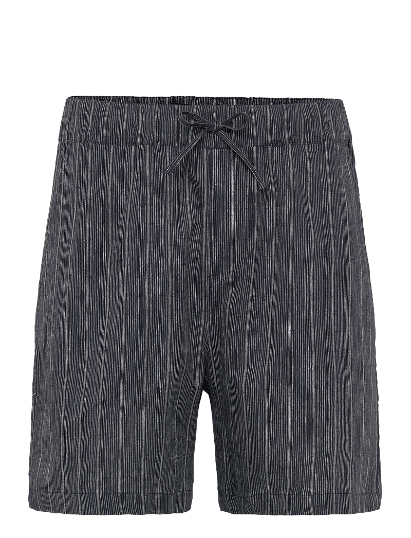 Lyle & Scott - Linen Blend Ticking Stripe Short - linen shorts - dark navy - 1