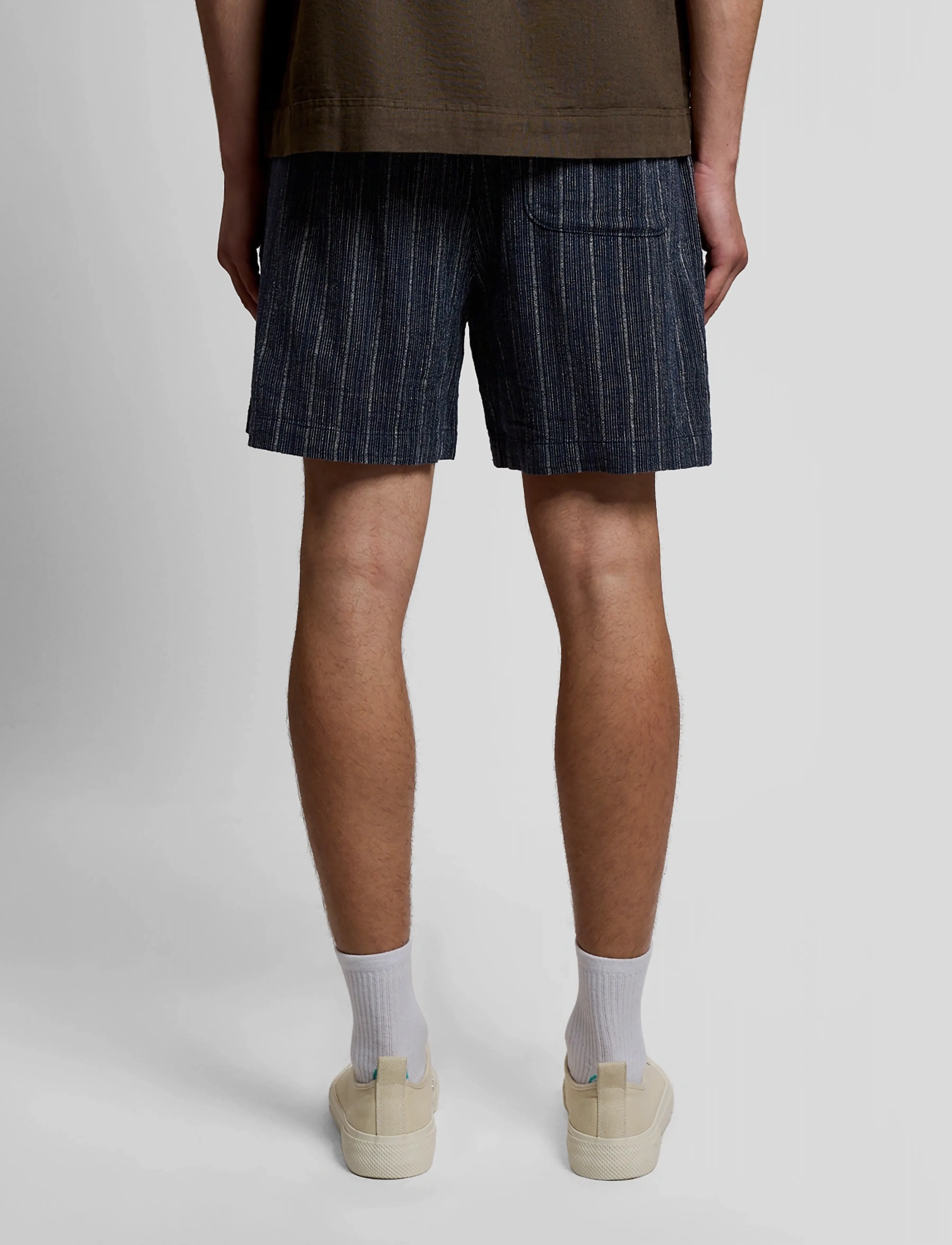 Lyle & Scott - Linen Blend Ticking Stripe Short - citi varianti - dark navy - 3