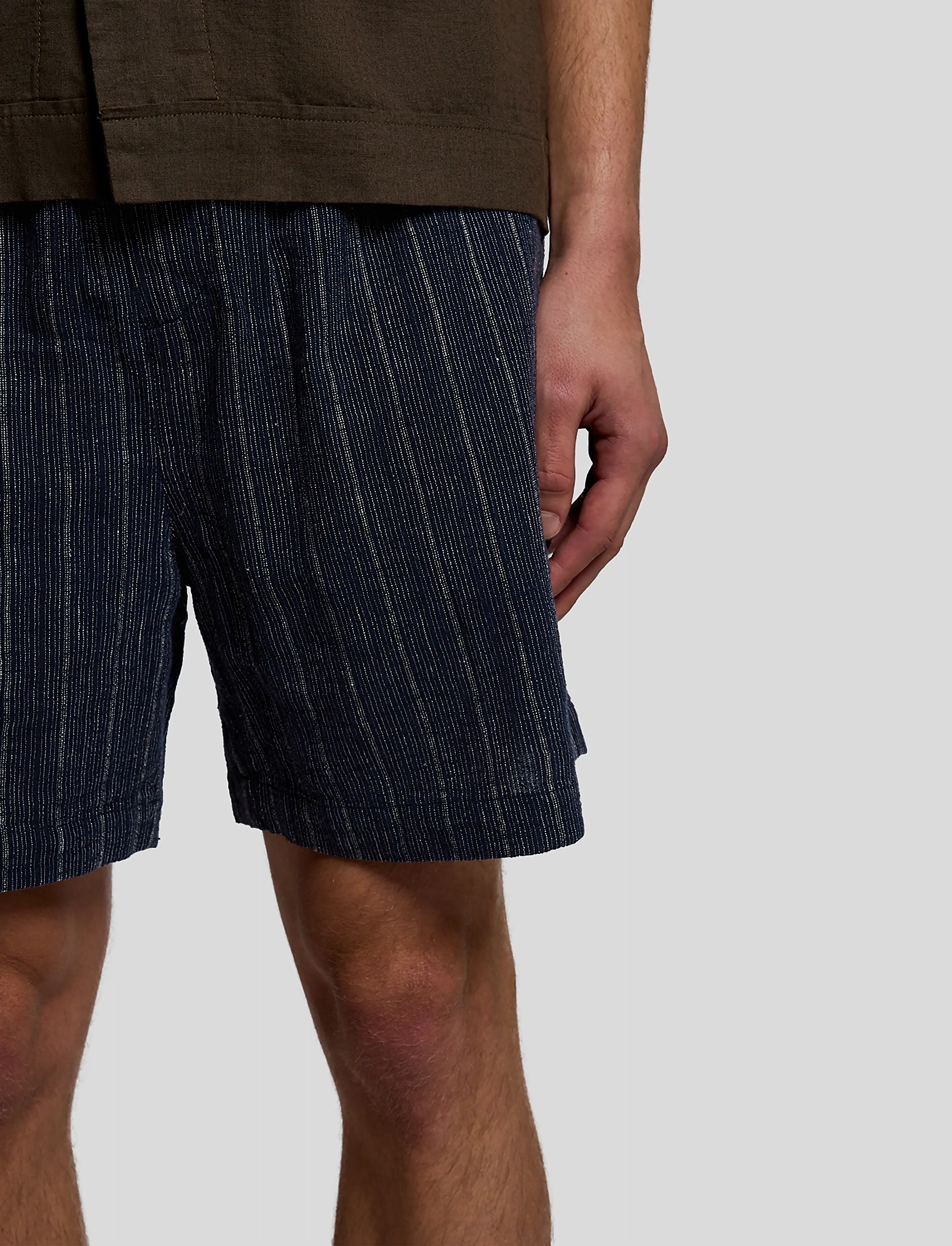Lyle & Scott - Linen Blend Ticking Stripe Short - citi varianti - dark navy - 5