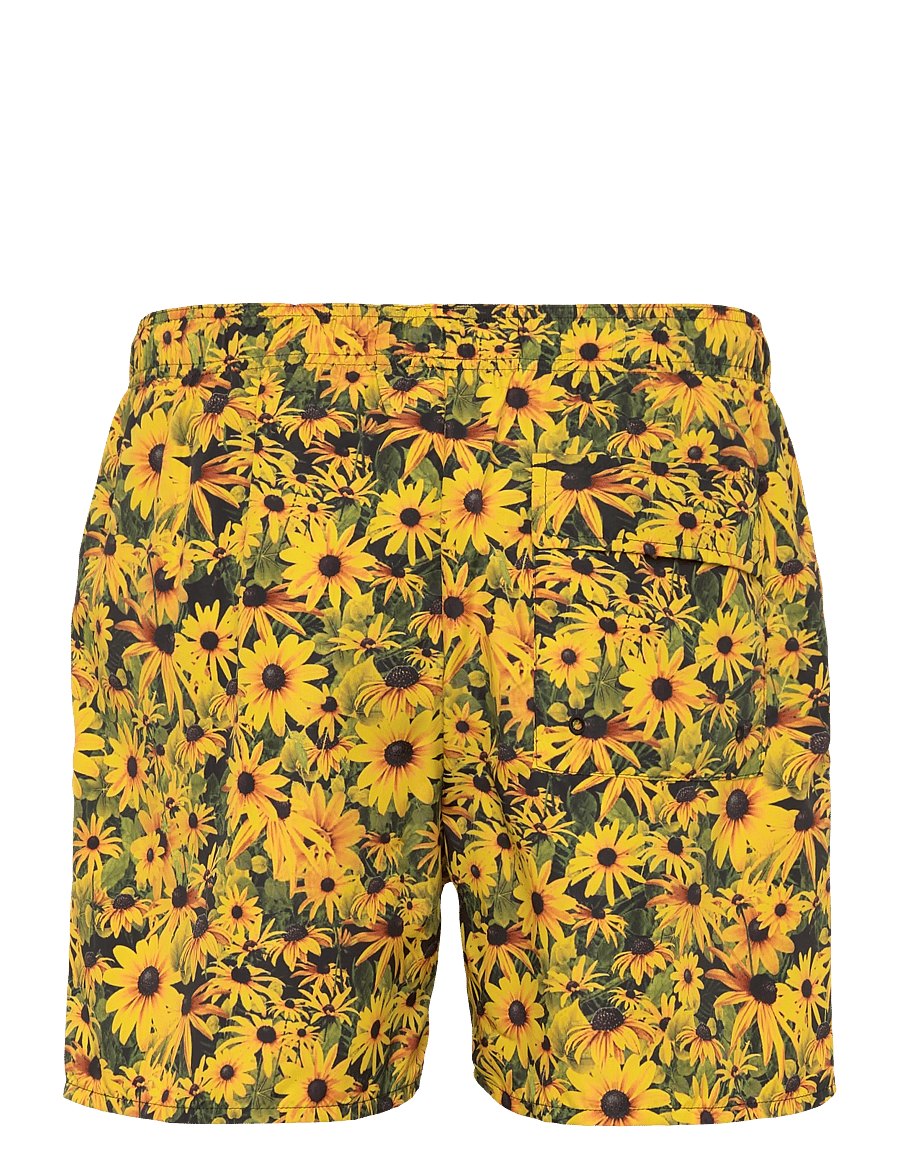 Lyle & Scott - Wild Garden Print Swimshort - swim shorts - super yellow - 2