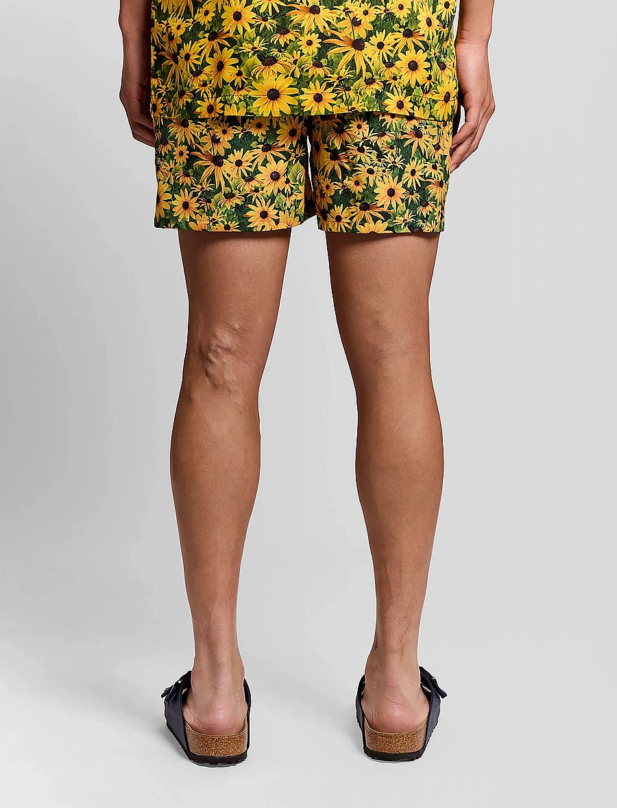 Lyle & Scott - Wild Garden Print Swimshort - swim shorts - super yellow - 3