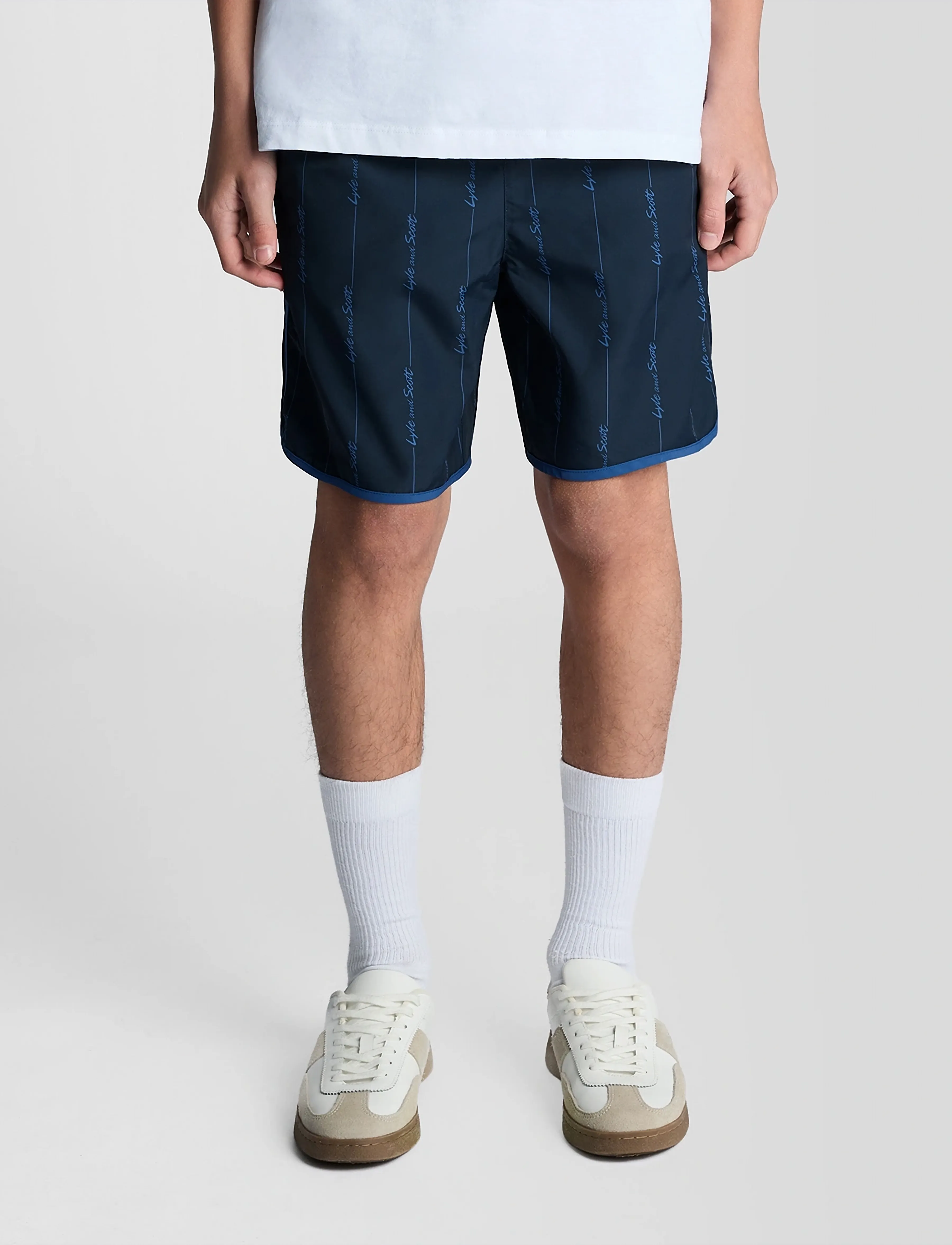 Lyle & Scott Printed Board Short, 140-146, Navy, Badetøj > Badeshorts, Børn
