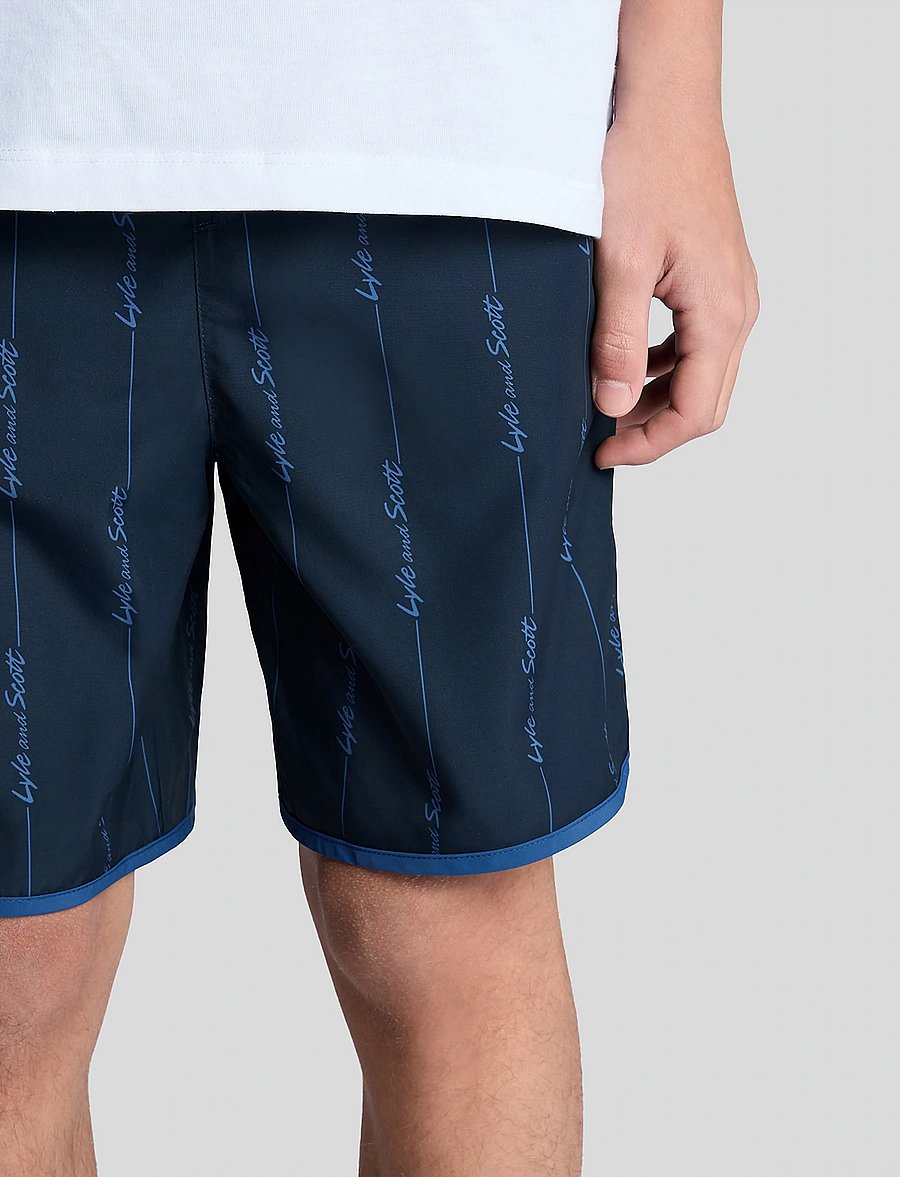 Lyle & Scott - Printed Board Short - badshorts - z271 dark navy - 5