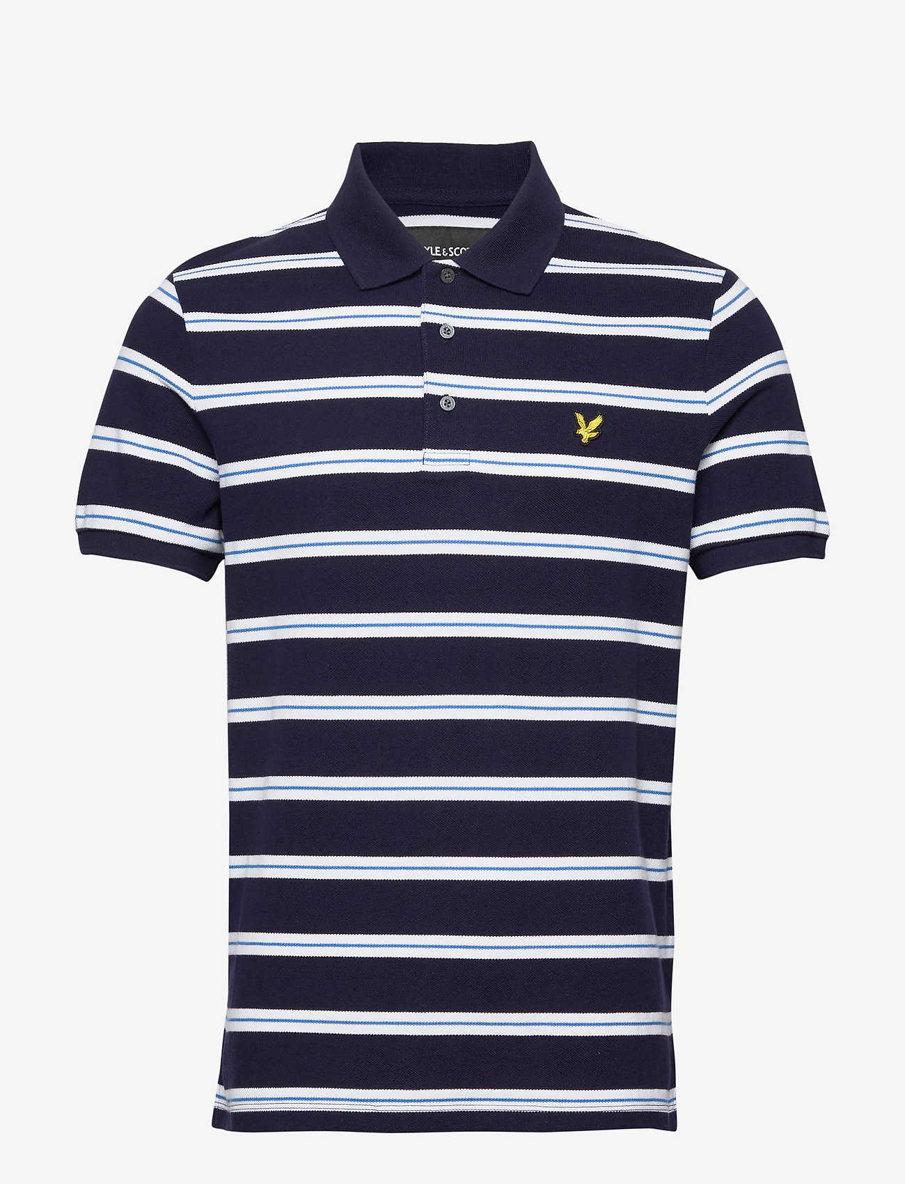 Lyle & Scott - Wide Double Stripe Polo Shirt - navy - 0