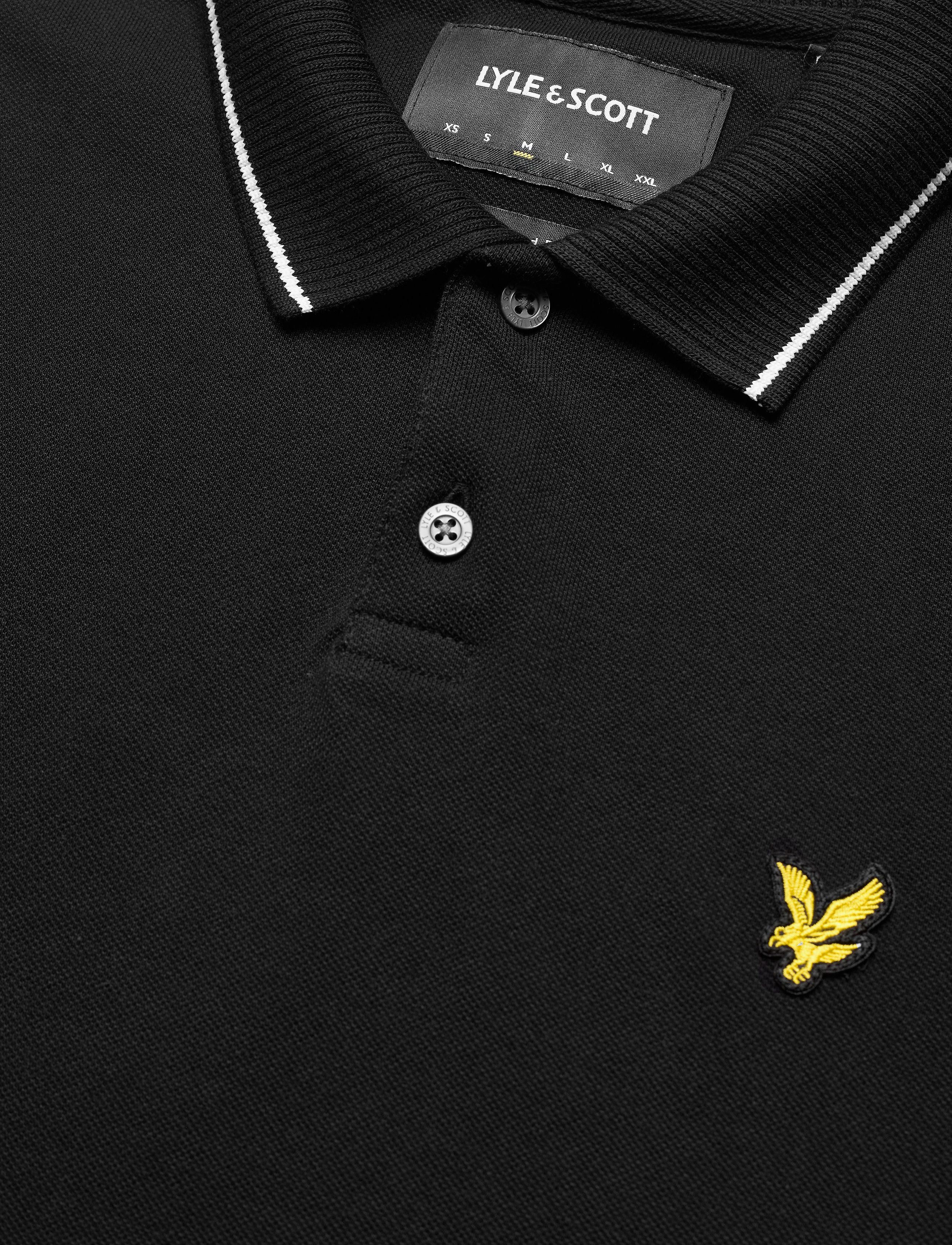 Lyle & Scott - Heavy Rib Tipped Polo - z865 jet black - 2