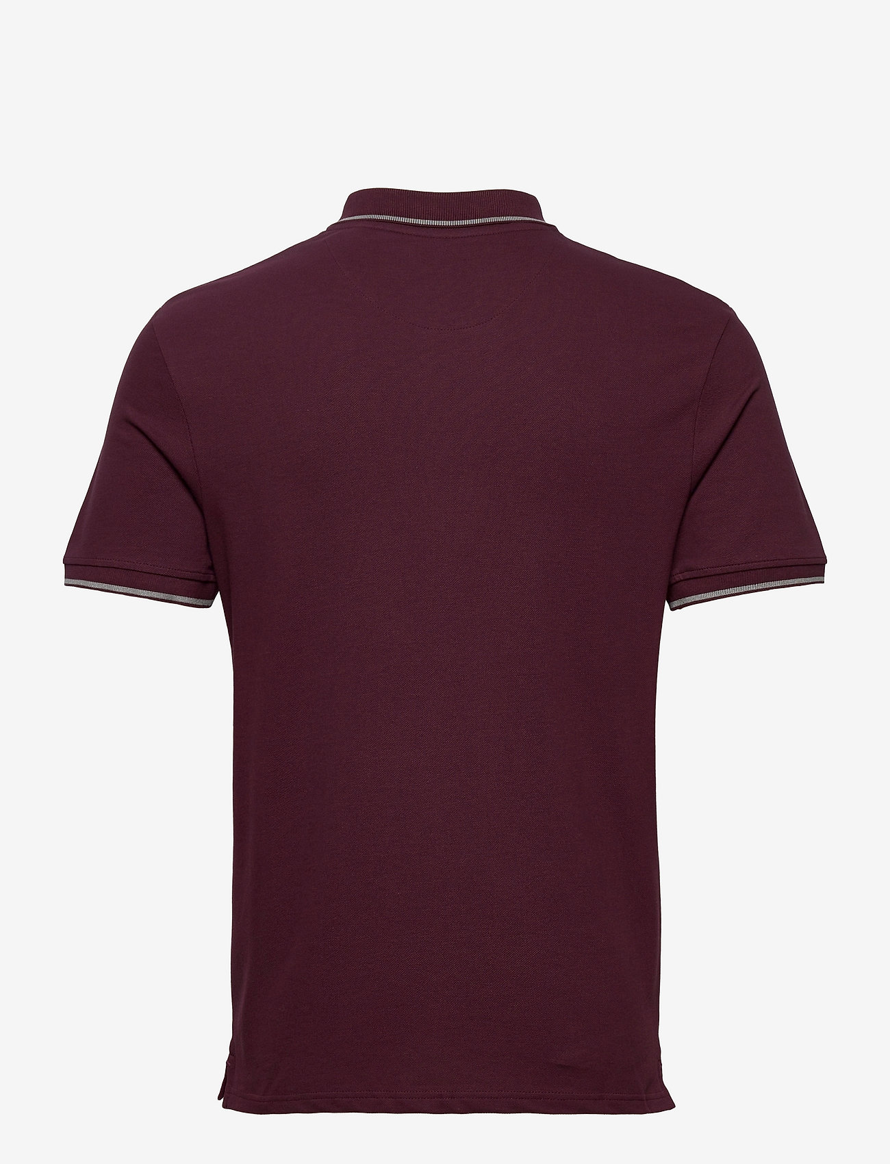 Lyle & Scott - Tipped Polo Shirt - short-sleeved polos - burgundy/ mid grey marl - 1