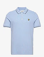 Tipped Polo Shirt - LIGHT BLUE/ DARK NAVY