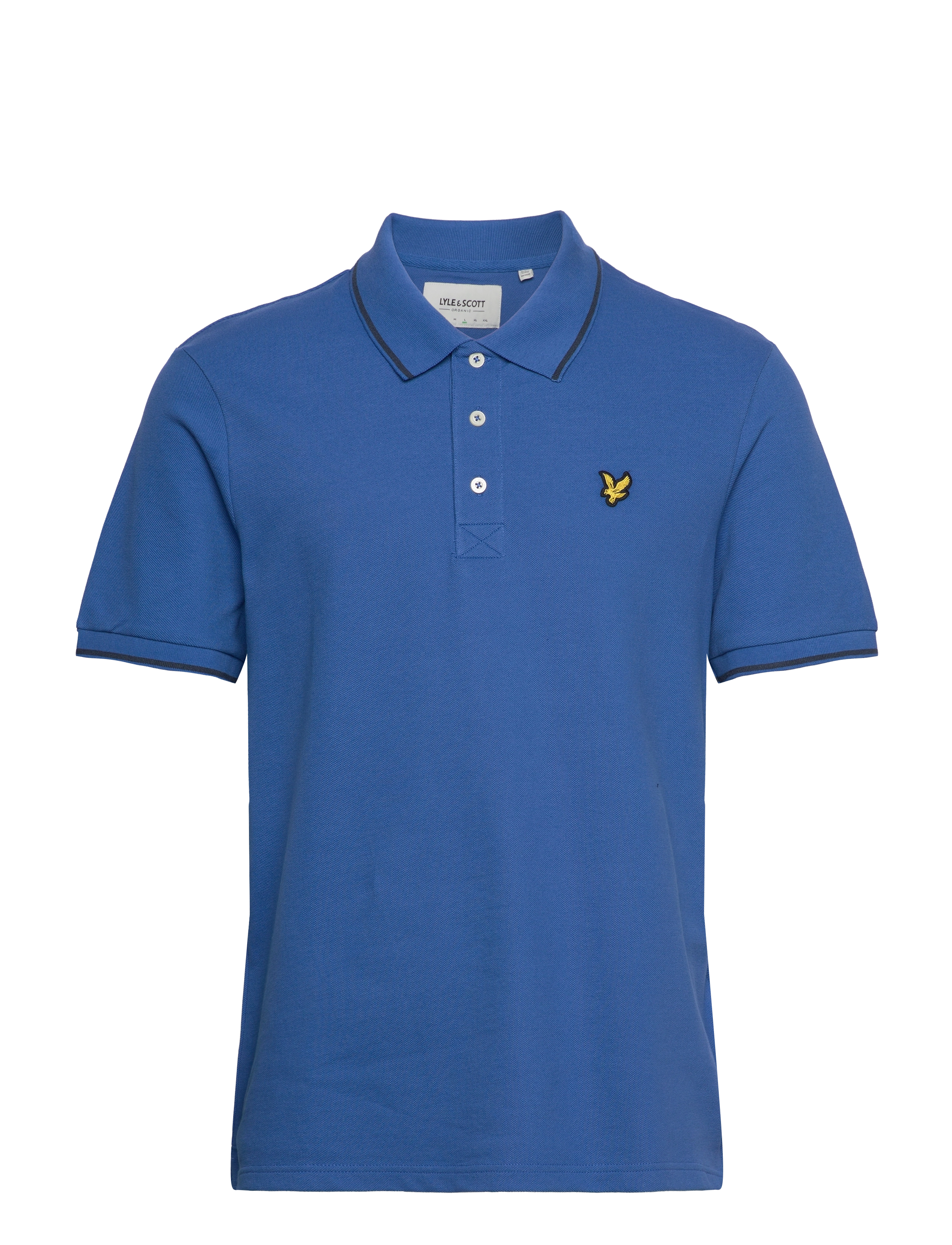 Lyle & Scott - Tipped Polo Shirt - kortærmede poloer - spring blue/ dark navy - 0