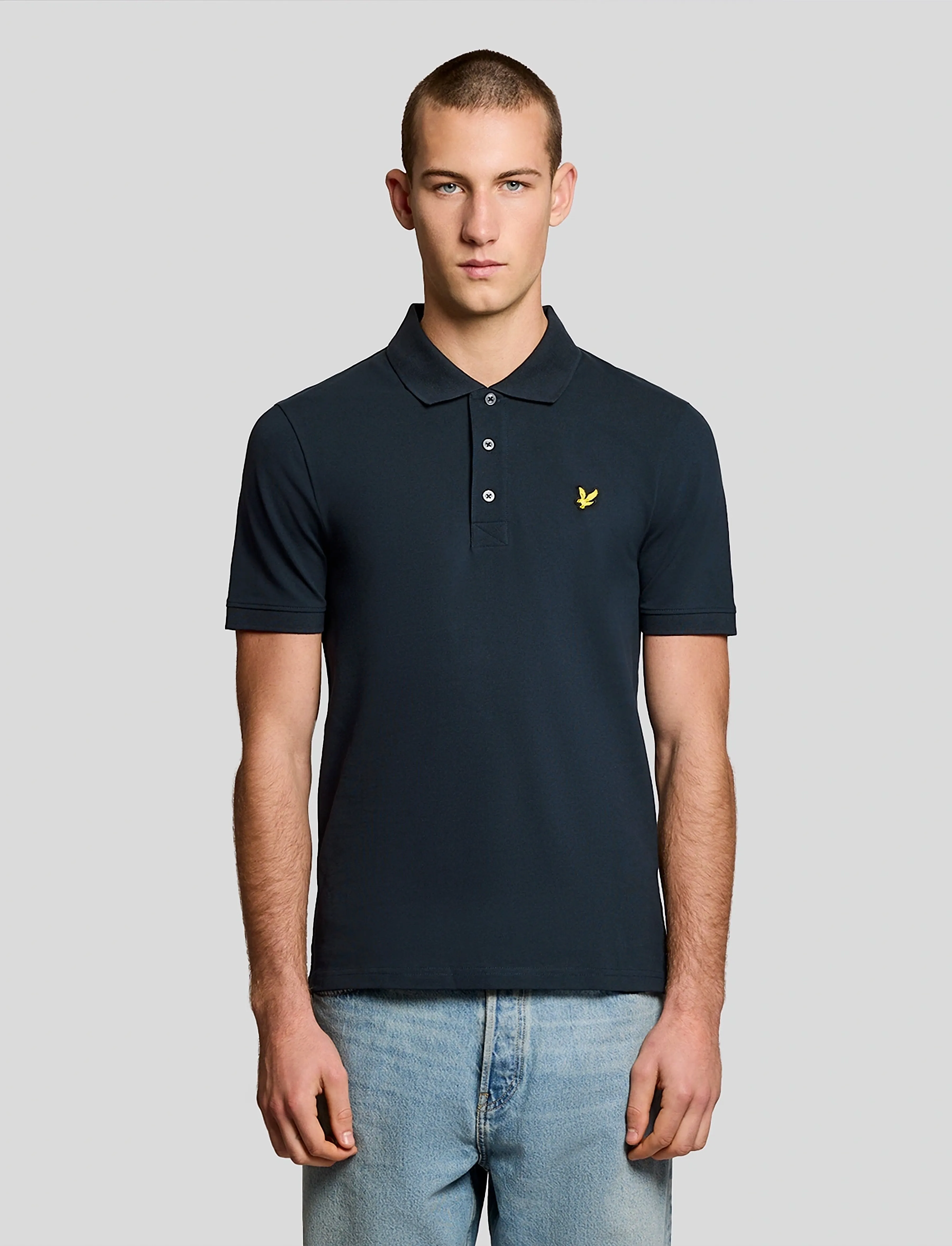 Lyle & Scott Tipped Polo Shirt, Mænd, Tipped Poloshirt, Navy, Str: S