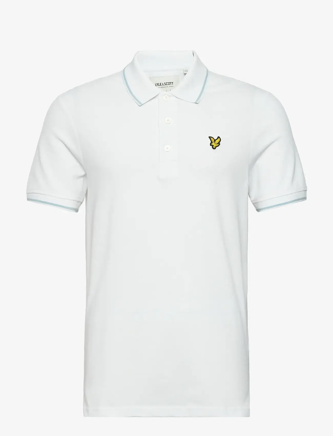 Lyle & Scott - Tipped Polo Shirt - short-sleeved polos - w533 white/ light blue - 1